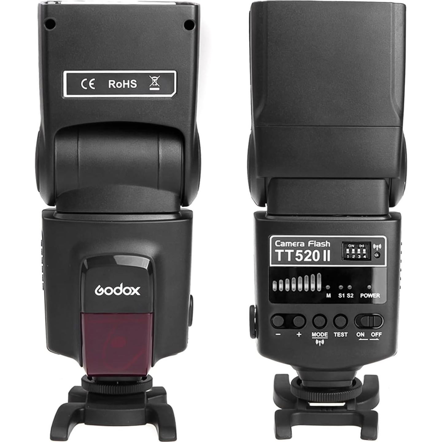 Flash Electrónico Godox TT520II + Transmisor Inalámbrico AT-16