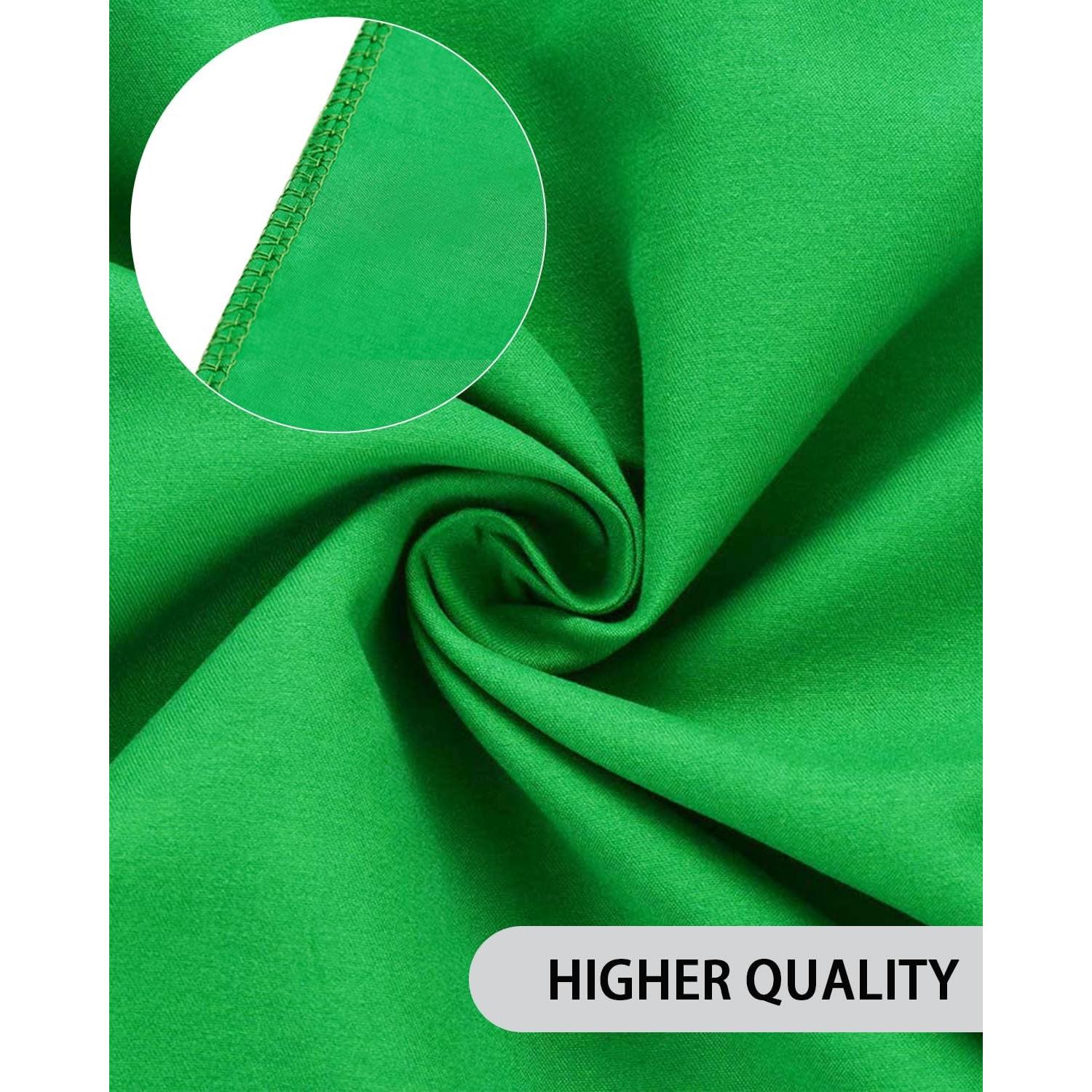 Green Screen Background for Photography, PULUZ Green Screen Sheet 3.3ft×6.6ft Background Kit Cloth Fabric Curtain with 4 Clamps Backdrop for Video Recording, Photoshoot and YouTube