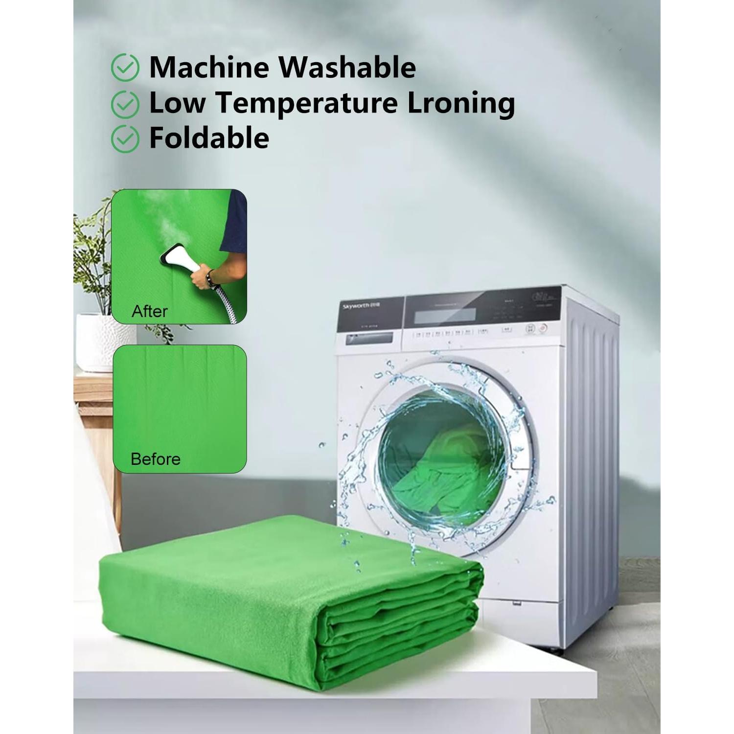 Green Screen Background for Photography, PULUZ Green Screen Sheet 3.3ft×6.6ft Background Kit Cloth Fabric Curtain with 4 Clamps Backdrop for Video Recording, Photoshoot and YouTube