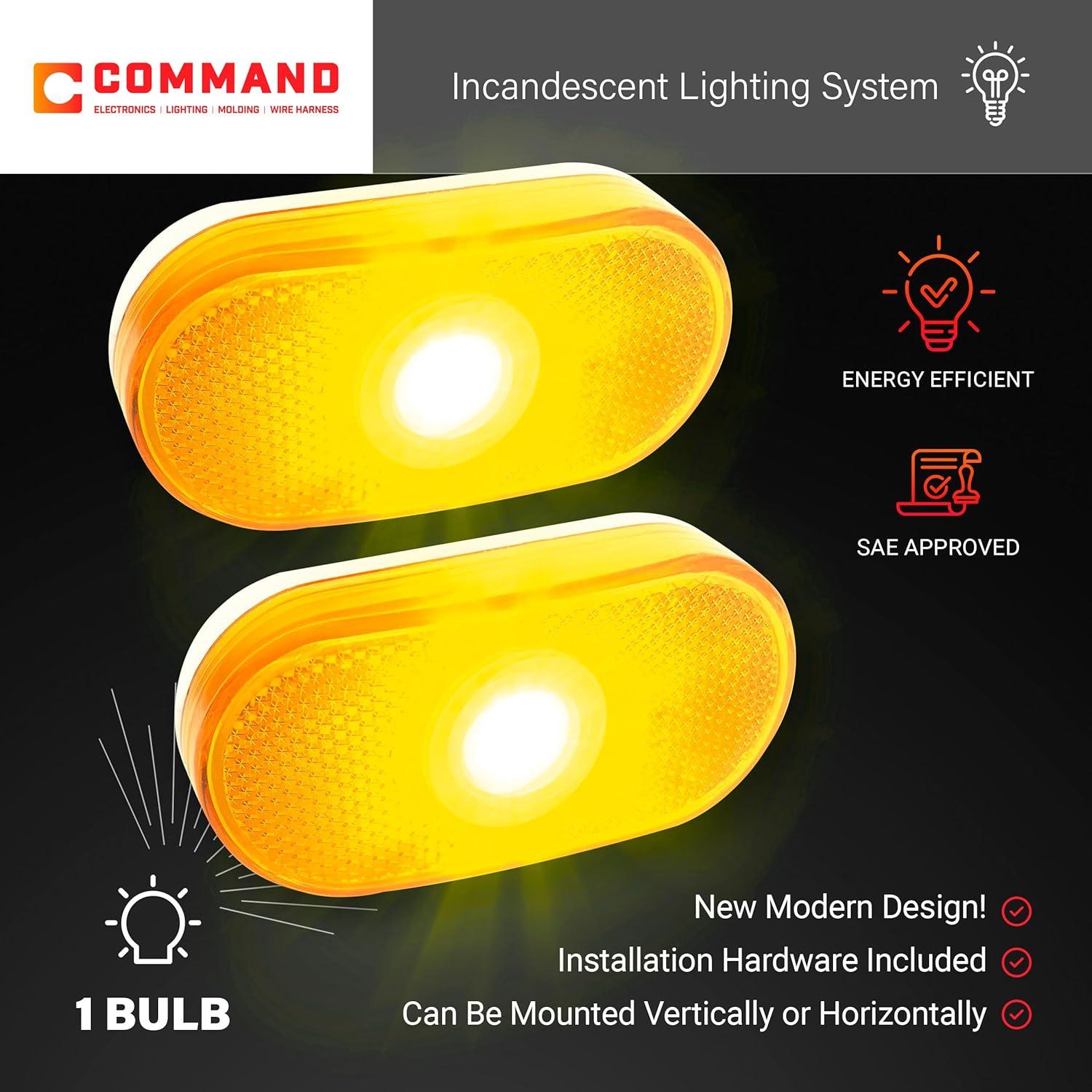 Luz de Montaje Superficial Command Electronics K-53P Ámbar - Paquete de 2