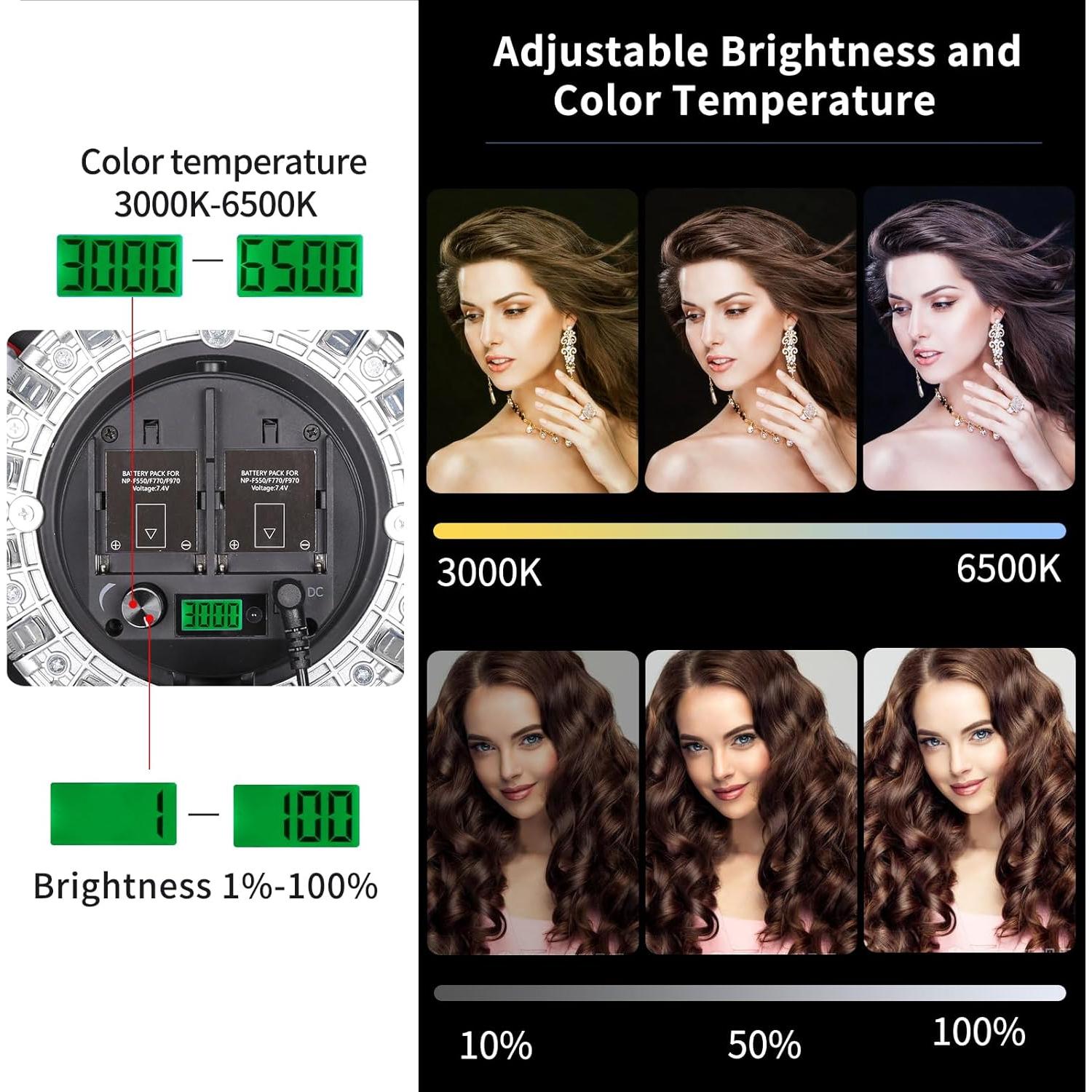 Softbox Portátil LED 60W XPAISYQC 55cm Temperatura Regulable