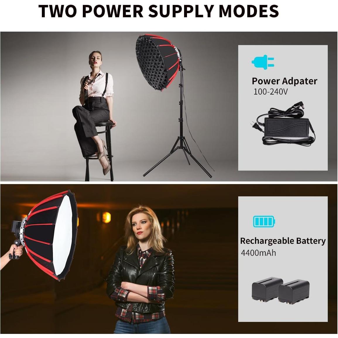 Softbox Portátil LED 60W XPAISYQC 55cm Temperatura Regulable