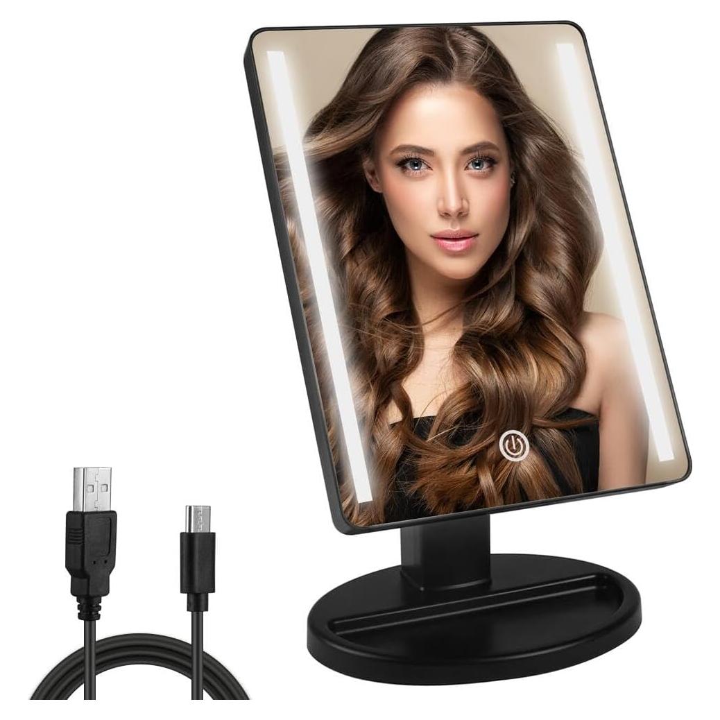 Espejo de Maquillaje KAKULO Iluminado con Brillo Ajustable