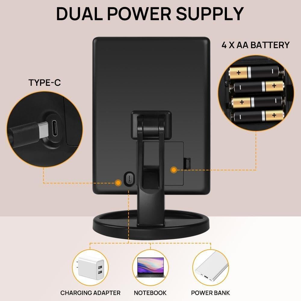 Espejo de Maquillaje KAKULO Iluminado con Brillo Ajustable