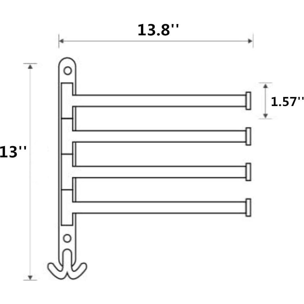 ELLO&ALLO Barra de Toalla de Bronce Aceitado 4 Brazos