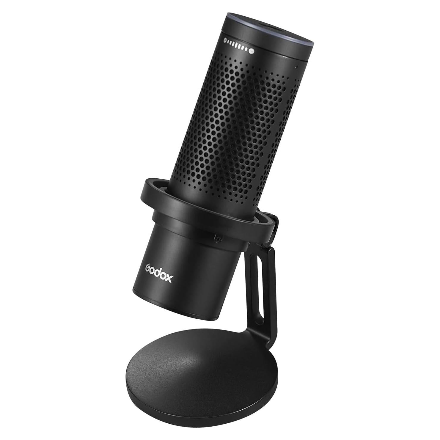 GODOX EM68G RGB USB Condenser Microphone, Professional USB Microphone Kit with Foldable Table Stand & Headphone Output, Volume Control, USB Type C with iOS, PC and Mac for Recording, Gaming, YouTube