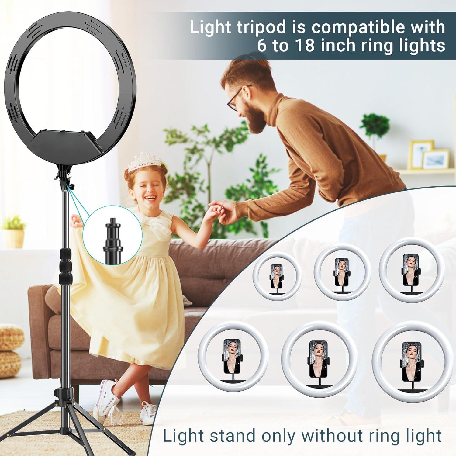 Trípode Ligero LenTok para Luz de Anillo 1.75m Ajustable