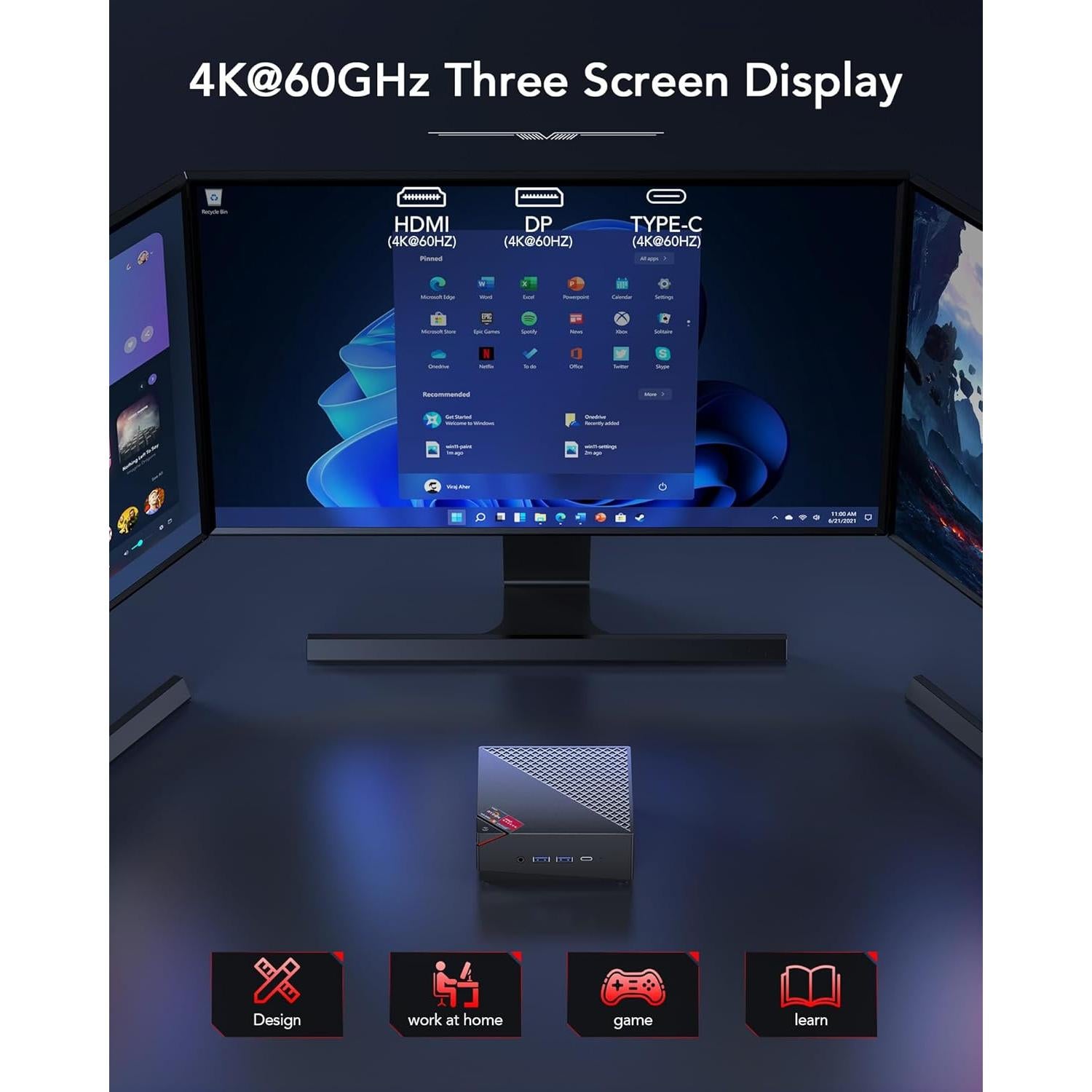 Mini PC KAMRUI AM06PRO Ryzen 7 5800U 16GB 512GB 4K