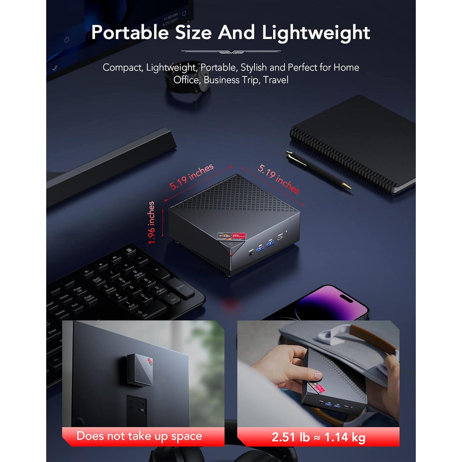 Mini PC KAMRUI AM06PRO Ryzen 7 5800U 16GB 512GB 4K