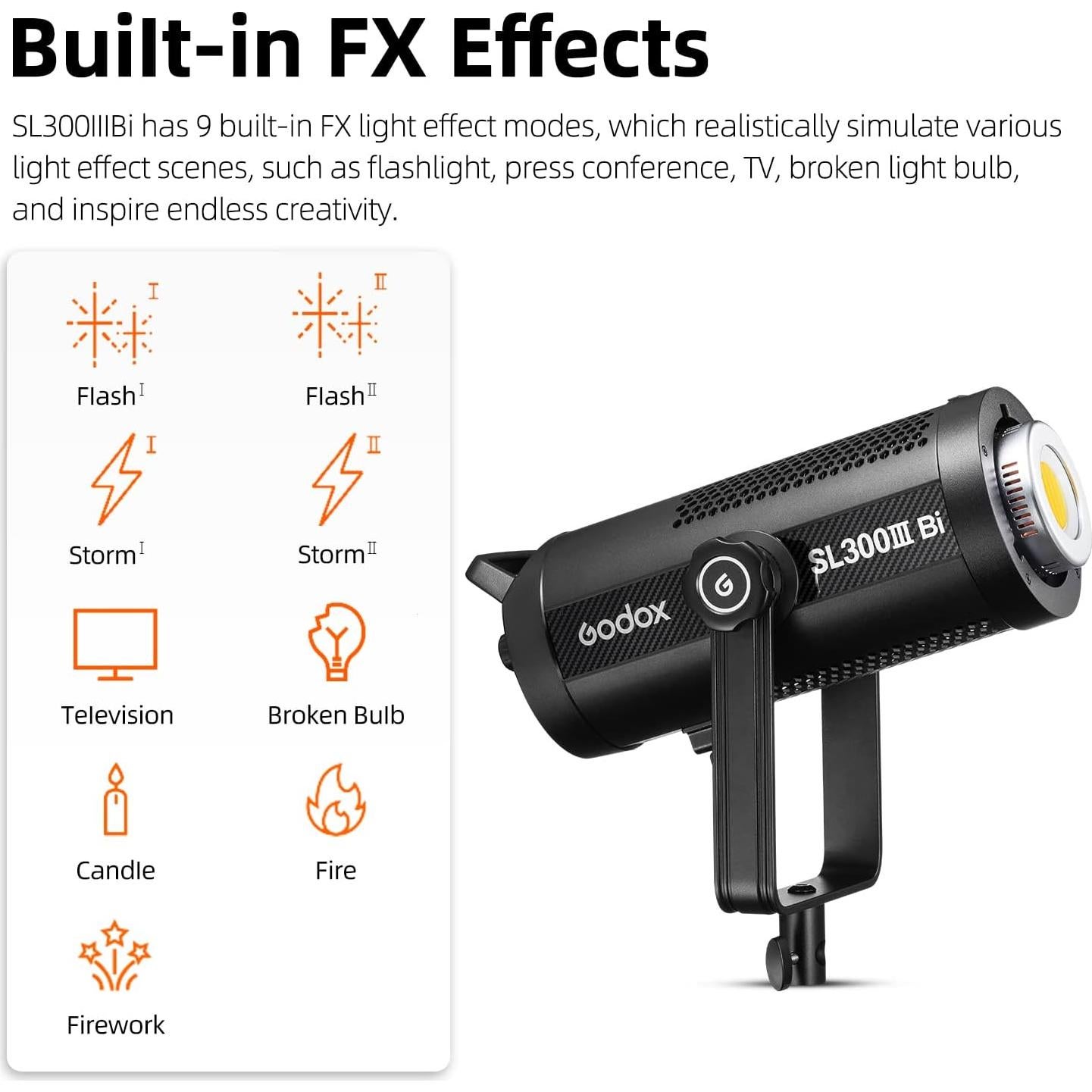 Godox SL300IIIBi 330W Luz LED Ajustable 2800K-6500K