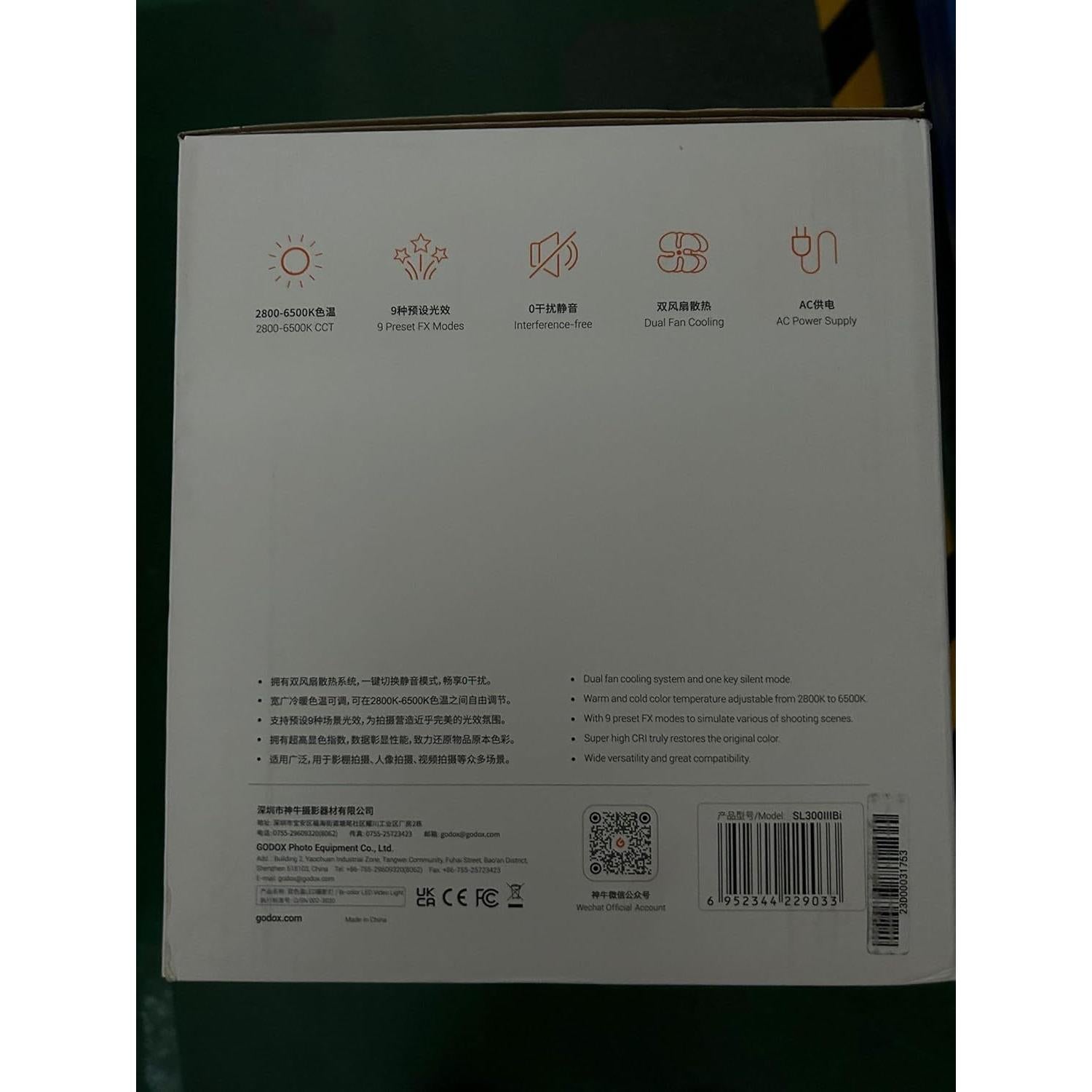 Godox SL300IIIBi 330W Luz LED Ajustable 2800K-6500K