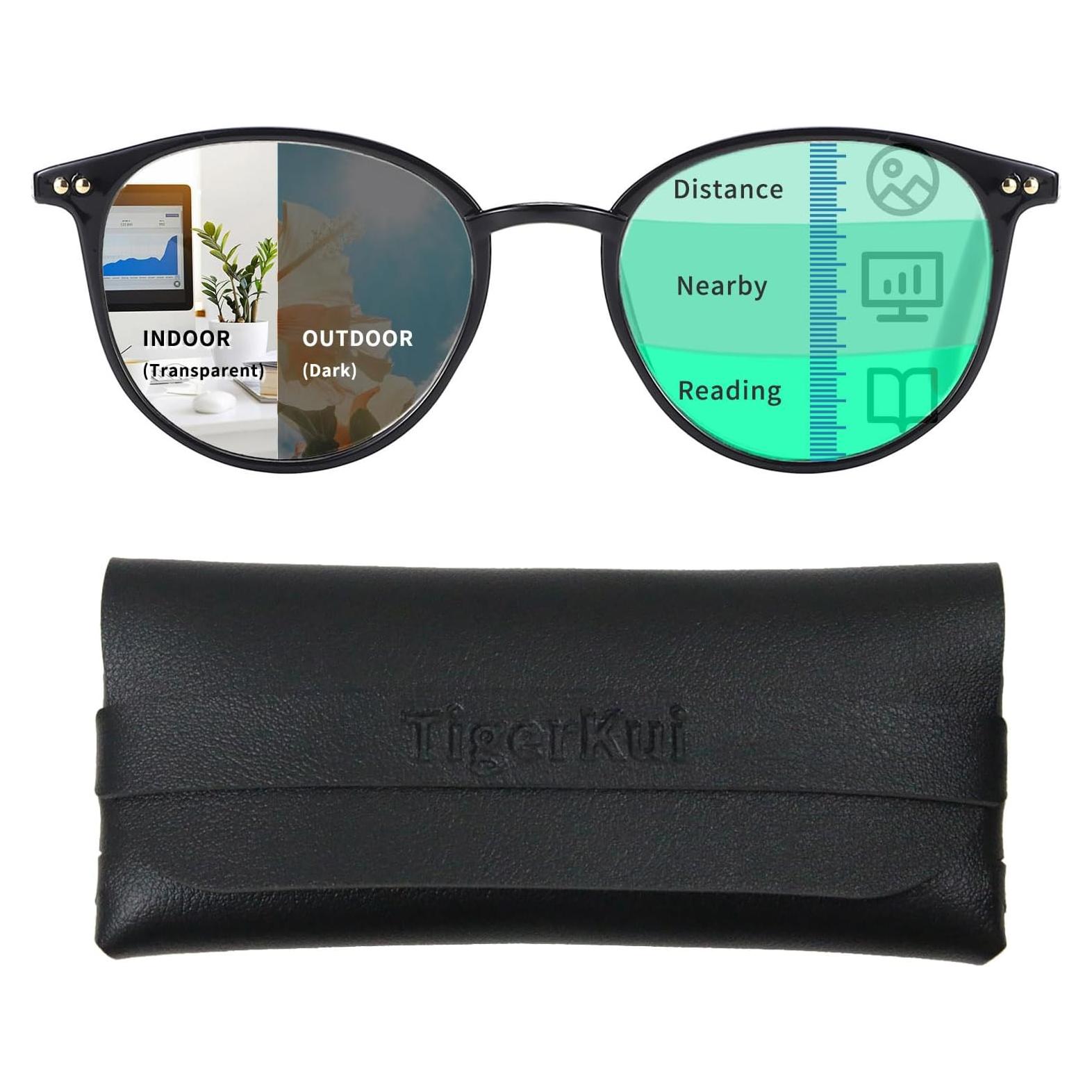Gafas de lectura progresivas TigerKui - Lentes fotocromáticas y bloqueadoras de luz azul