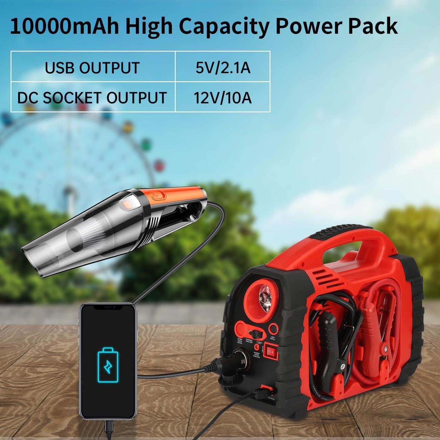 Arrancador de Batería Acetek HH-625C 1000A con Compresor