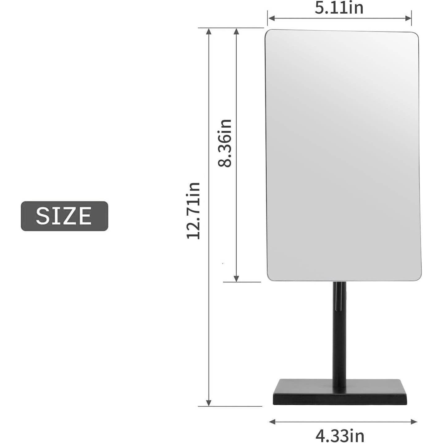 Espejo de Maquillaje DOWRY 5X Ajustable Acero Inoxidable Negro