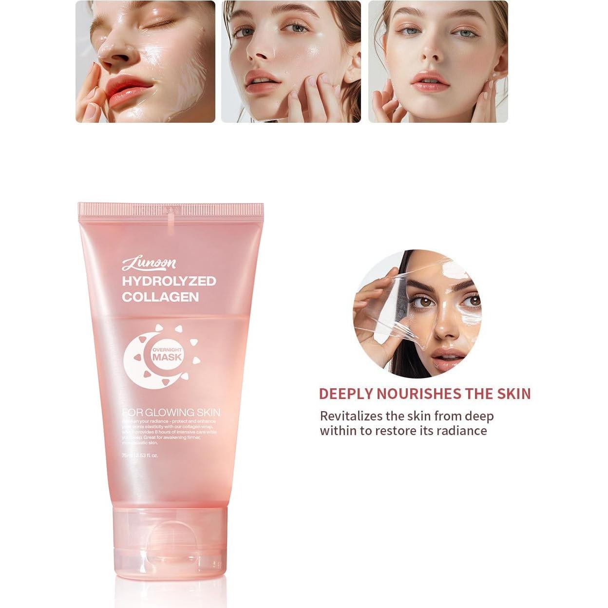 Mascarilla Nocturna de Colágeno JISKG 2 Pcs Hidratante