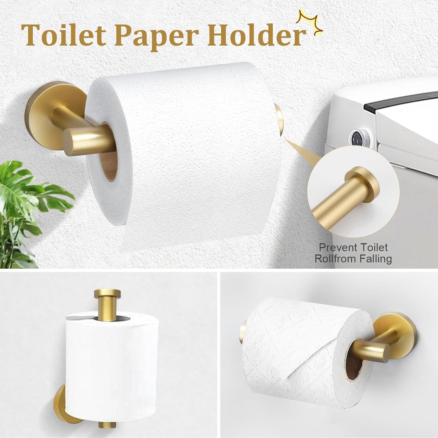 Juego de Accesorios de Baño TURS Oro Cepillado 5 Piezas