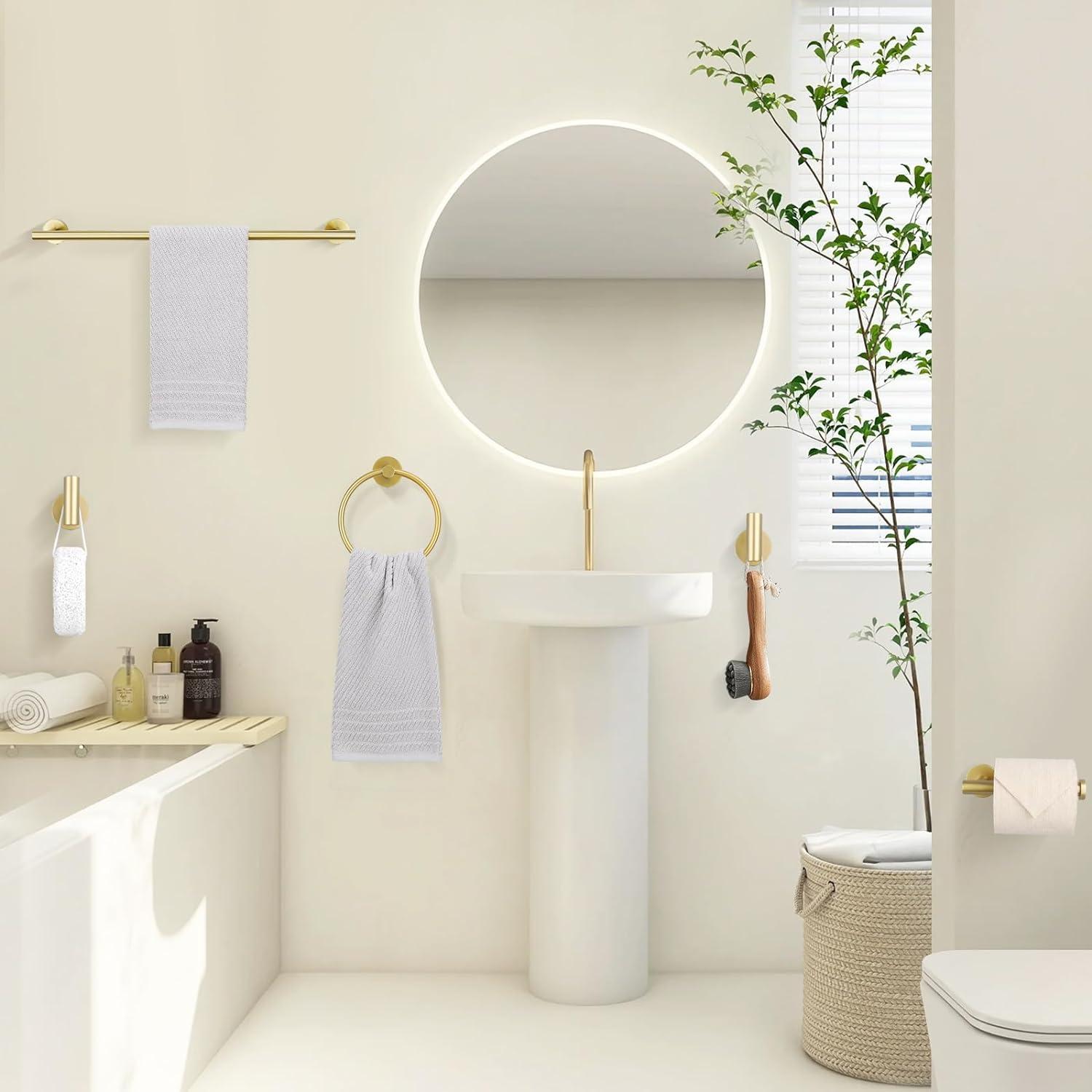 Juego de Accesorios de Baño TURS Oro Cepillado 5 Piezas
