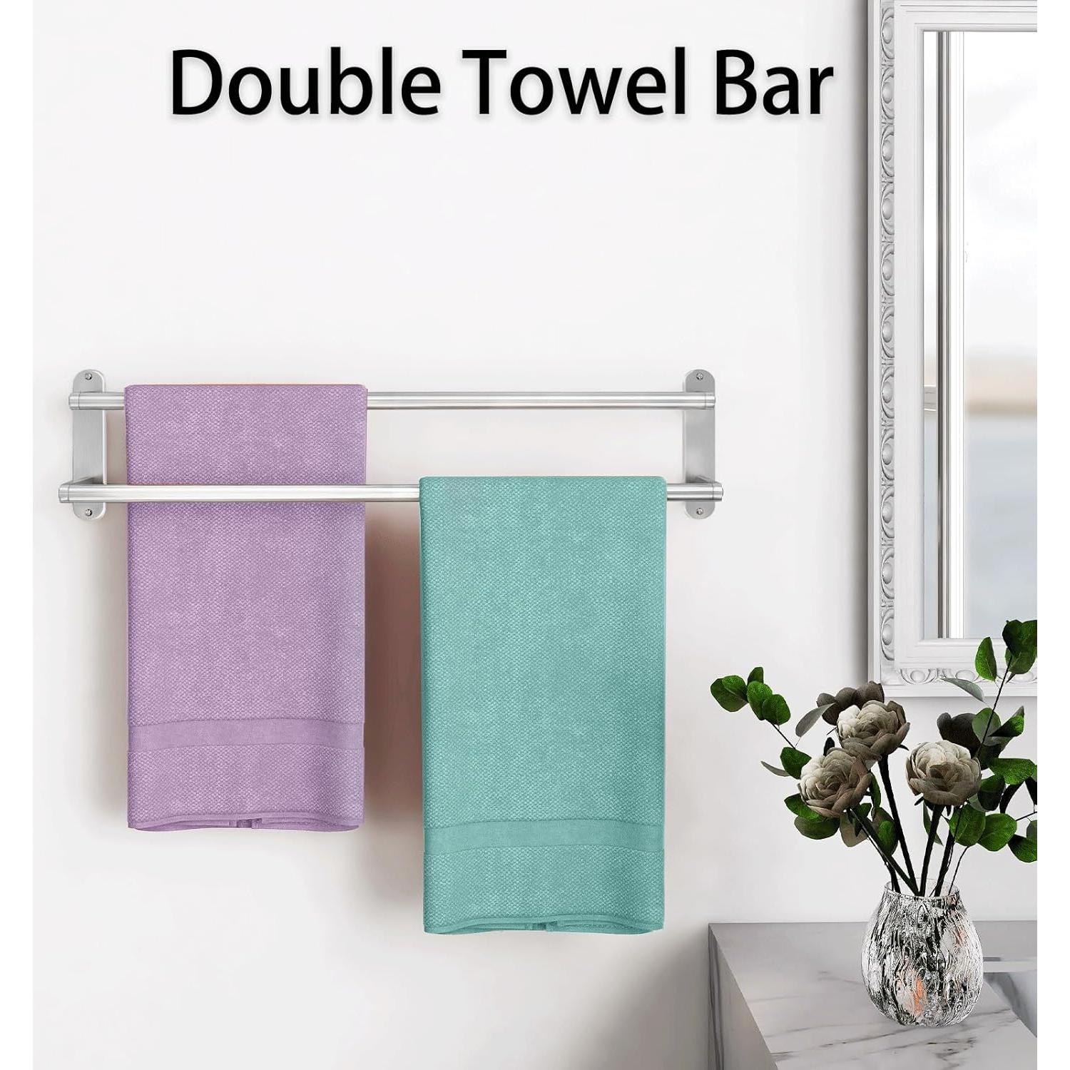 Soporte para Toallas XEENEW Doble 60 cm Acero Inoxidable