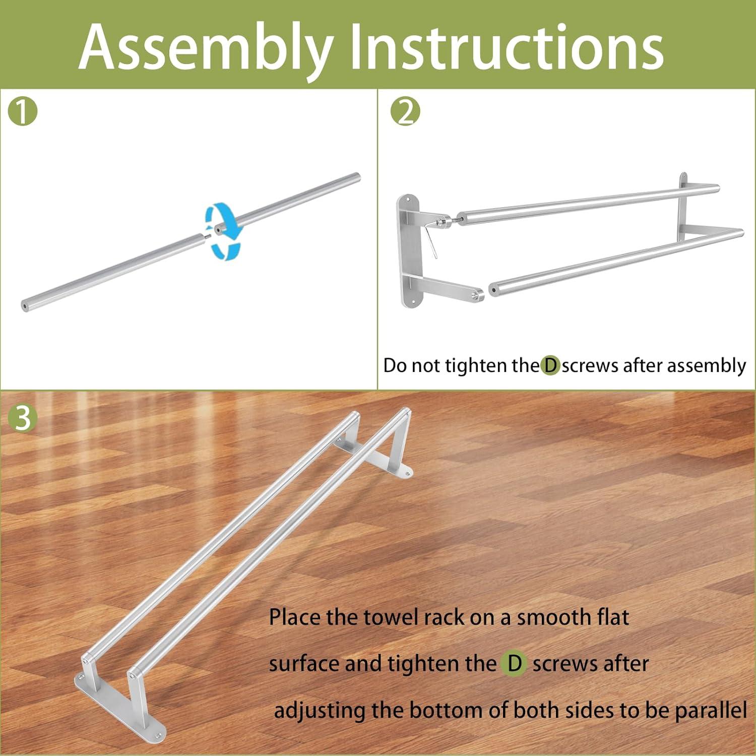 Soporte para Toallas XEENEW Doble 60 cm Acero Inoxidable