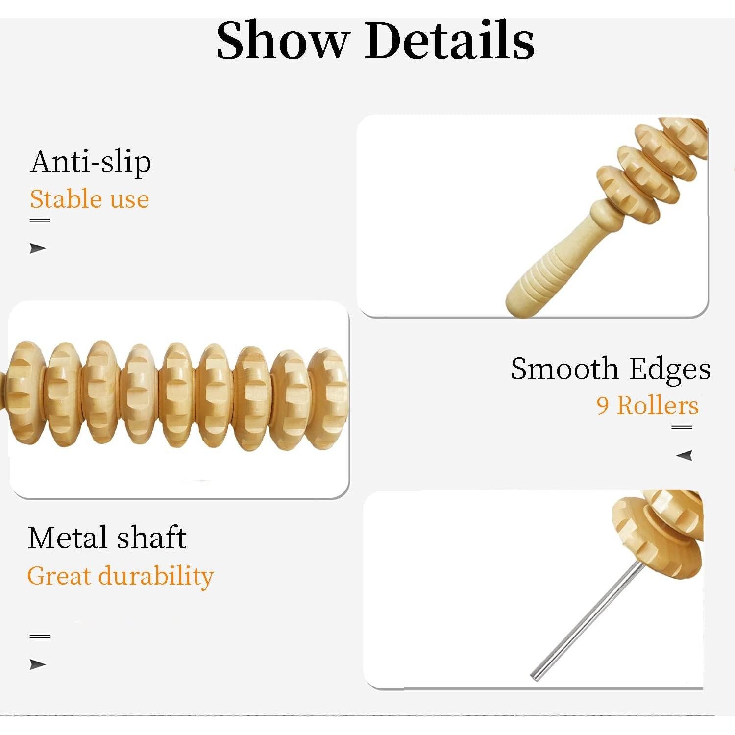 Rodillo de Madera Apoi1 para Masaje y Drenaje Linfático