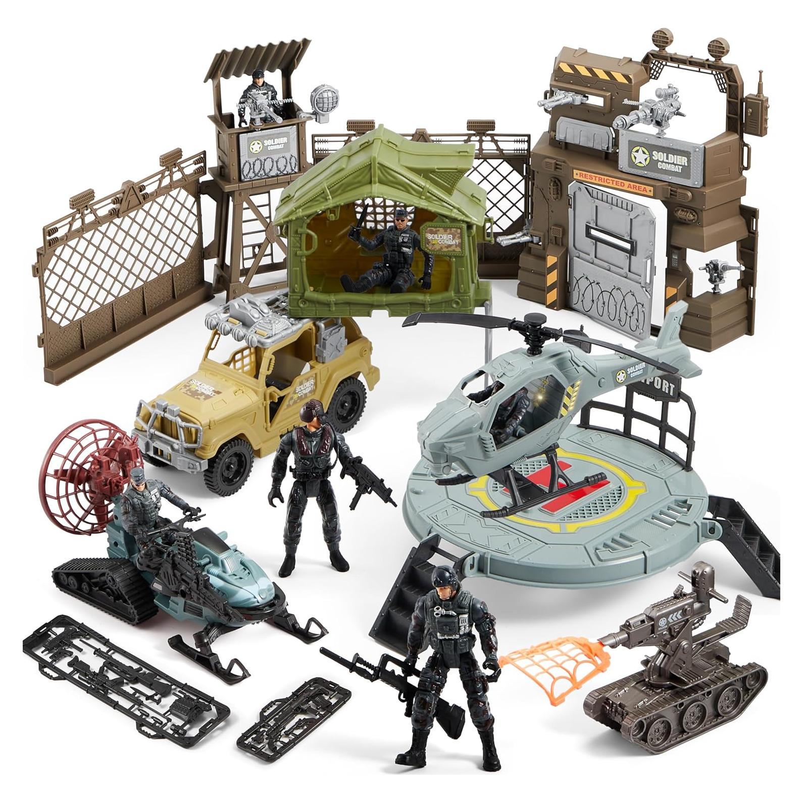 Set de Juguetes Militares Syncfun con Helicóptero y Figuras