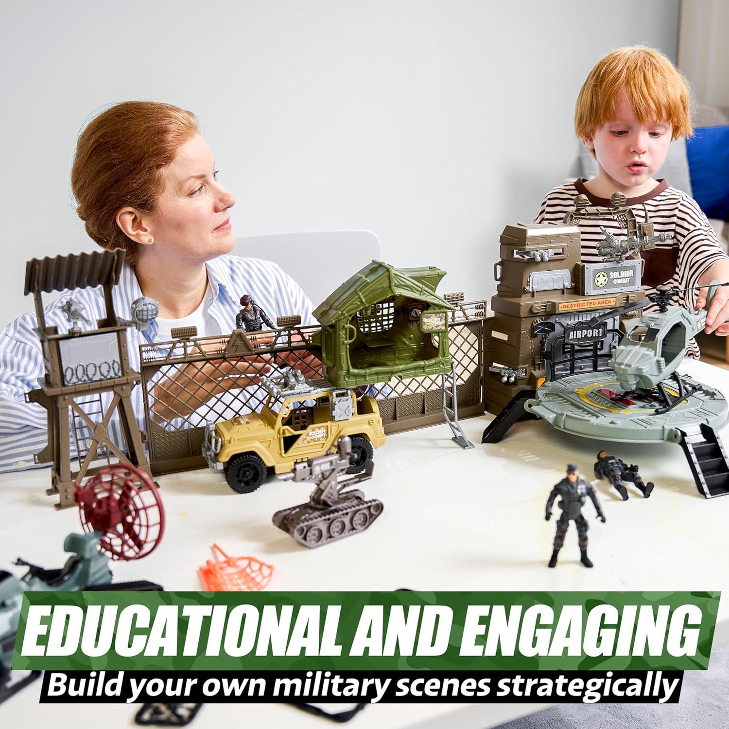 Set de Juguetes Militares Syncfun con Helicóptero y Figuras