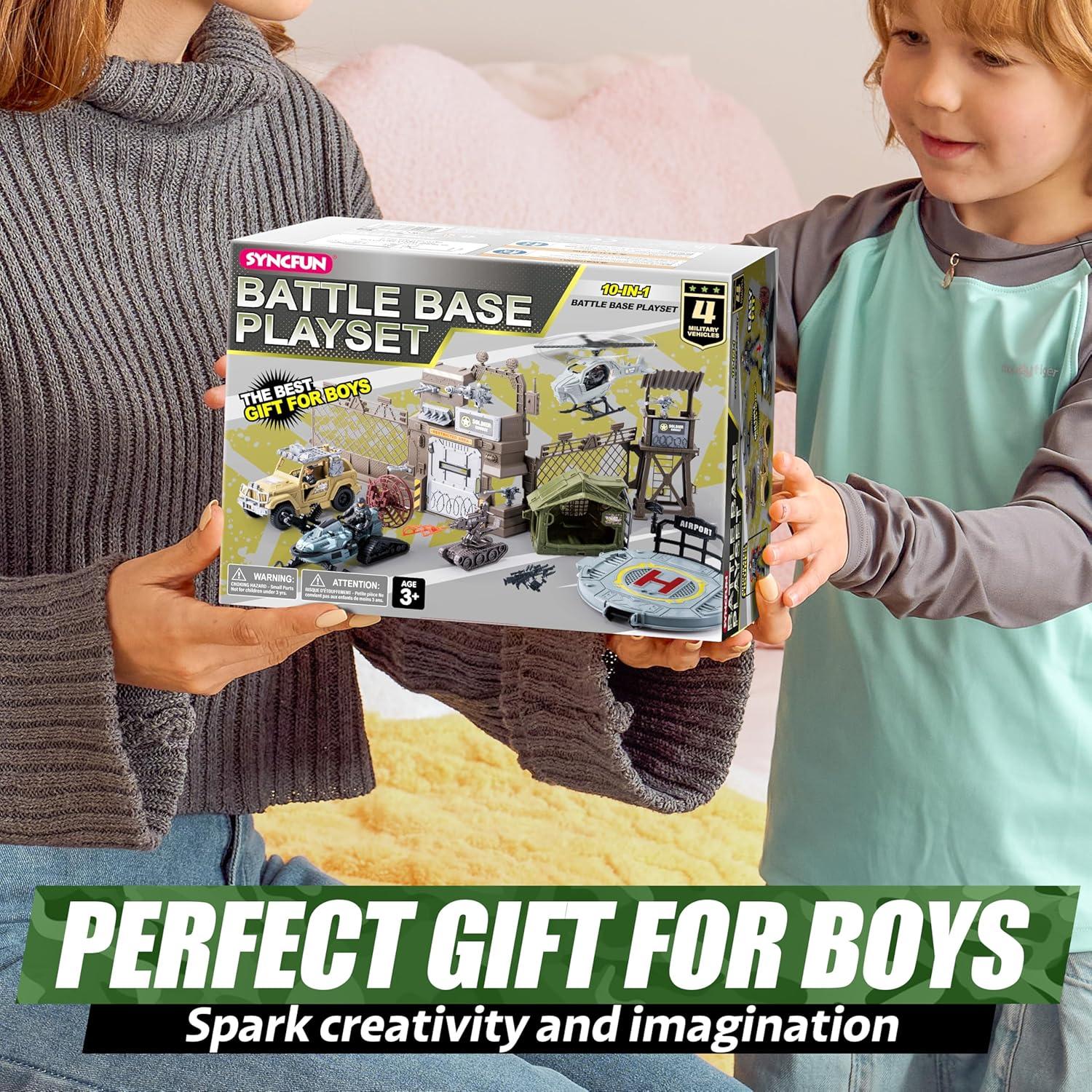 Set de Juguetes Militares Syncfun con Helicóptero y Figuras