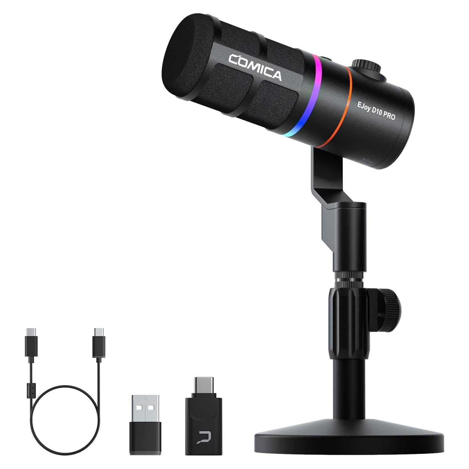 Micrófono USB Inalámbrico Comica EJoy D10 PRO - 45H Batería, RGB