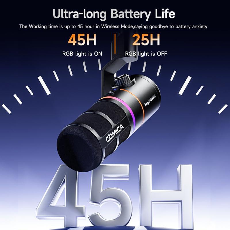 Micrófono USB Inalámbrico Comica EJoy D10 PRO - 45H Batería, RGB