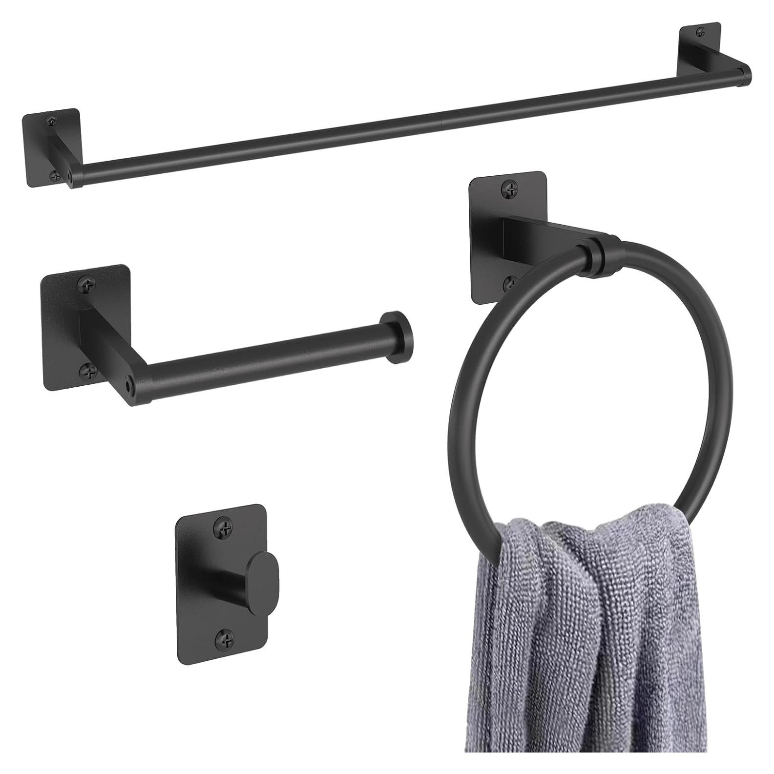 Juego de Accesorios de Baño KLJKPA 4 Piezas Negro Mate