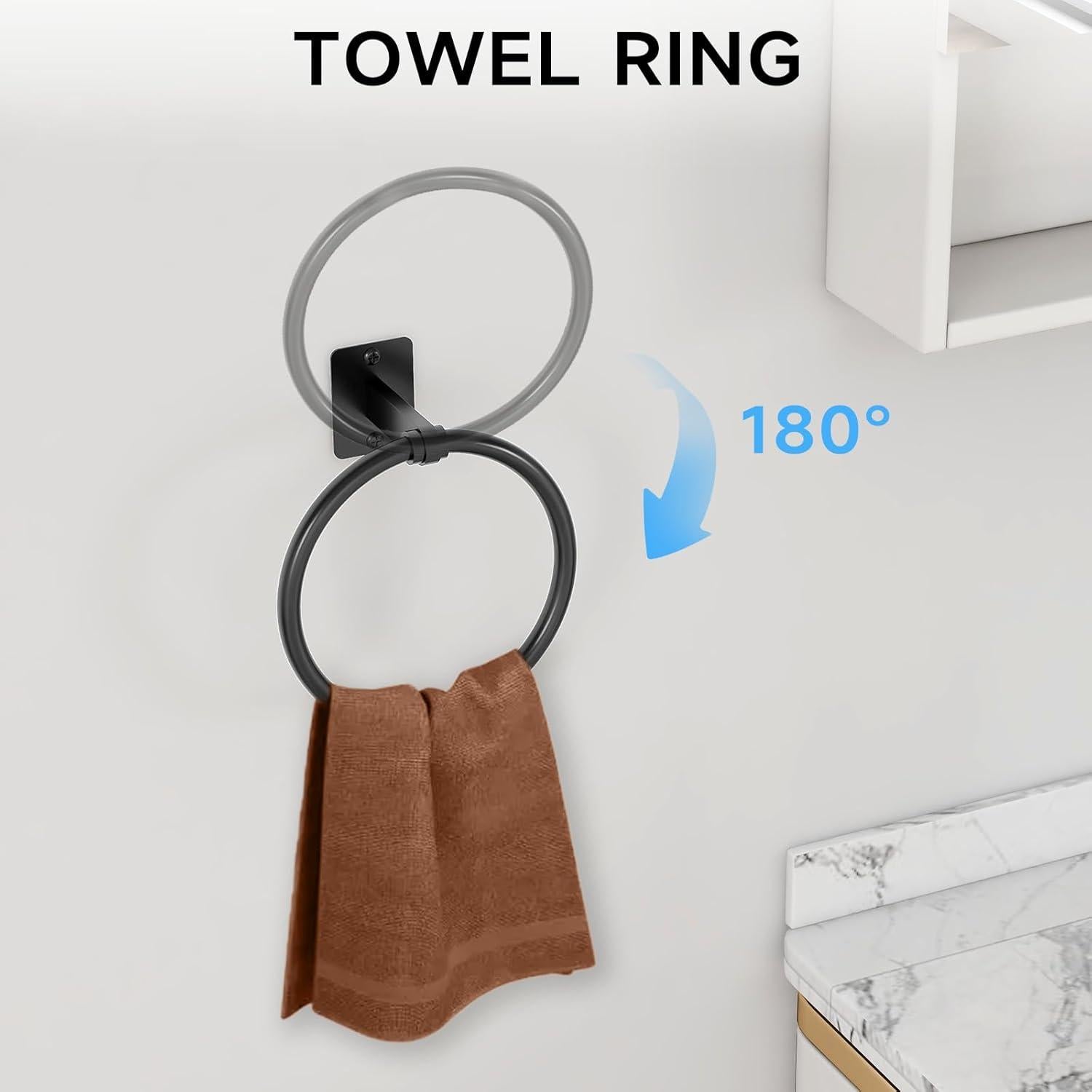 Juego de Accesorios de Baño KLJKPA 4 Piezas Negro Mate