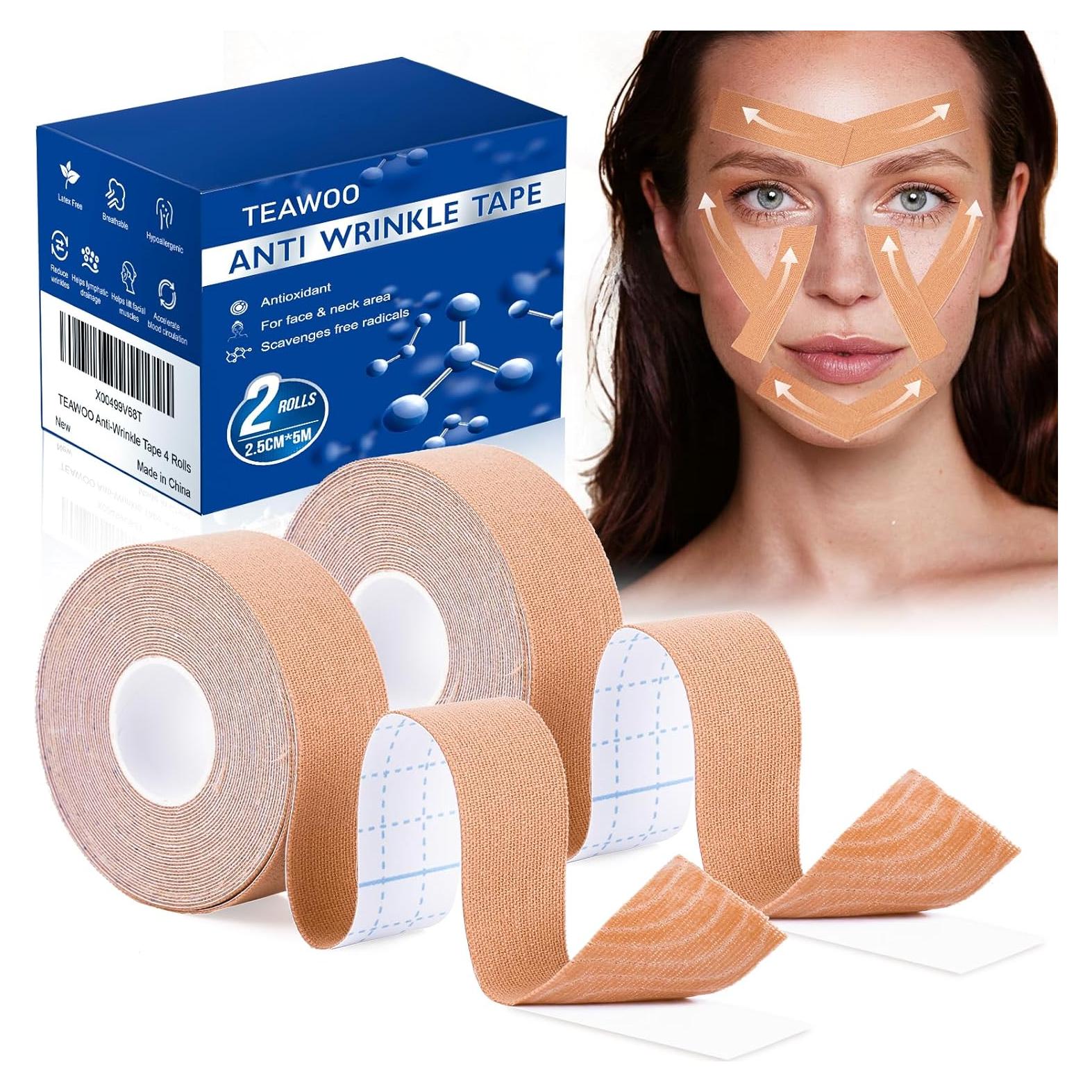 Cinta Facial Antiarrugas TEAWOO | 2 Rollos Beige