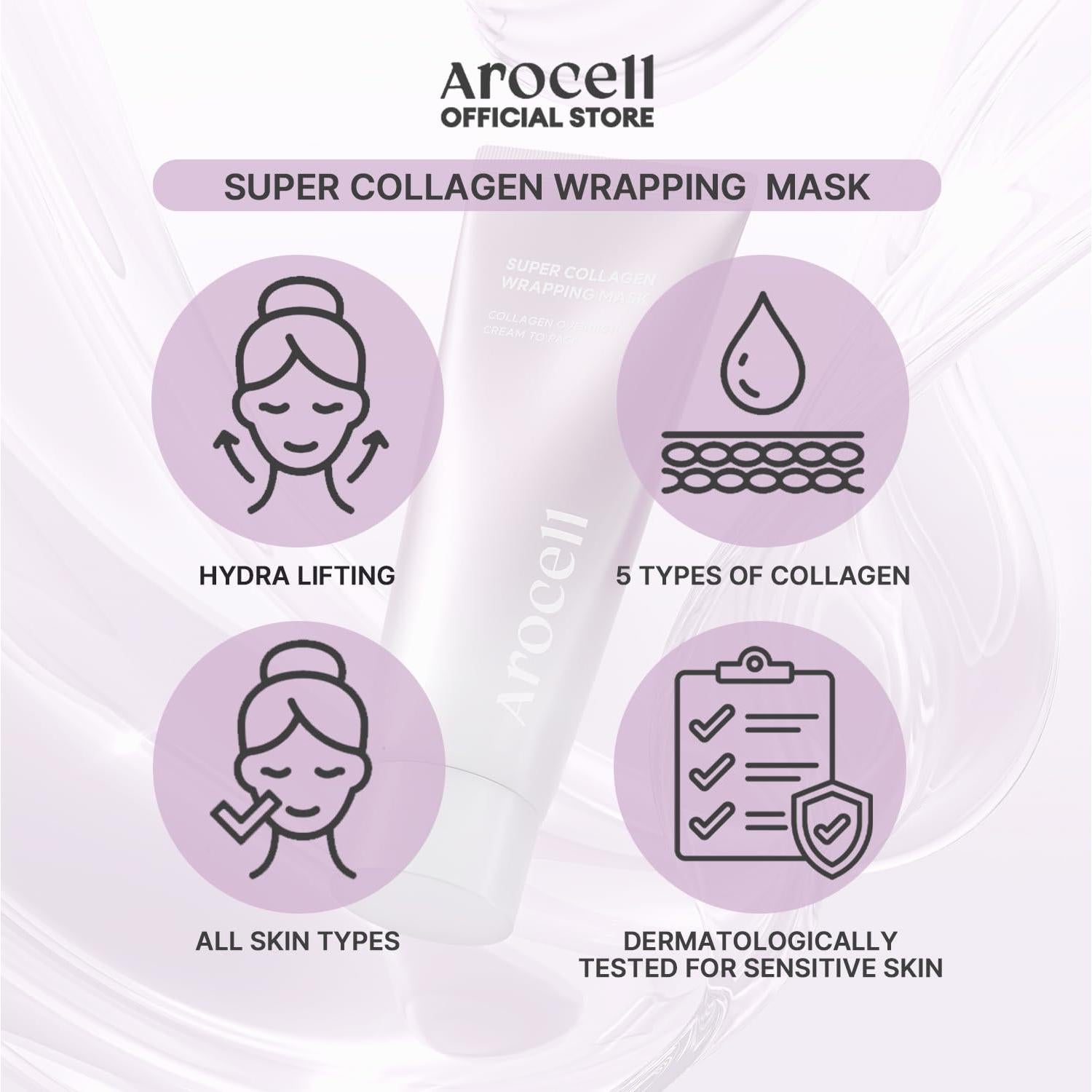 Mascarilla Facial AROCELL Super Collagen 100g Hidratante