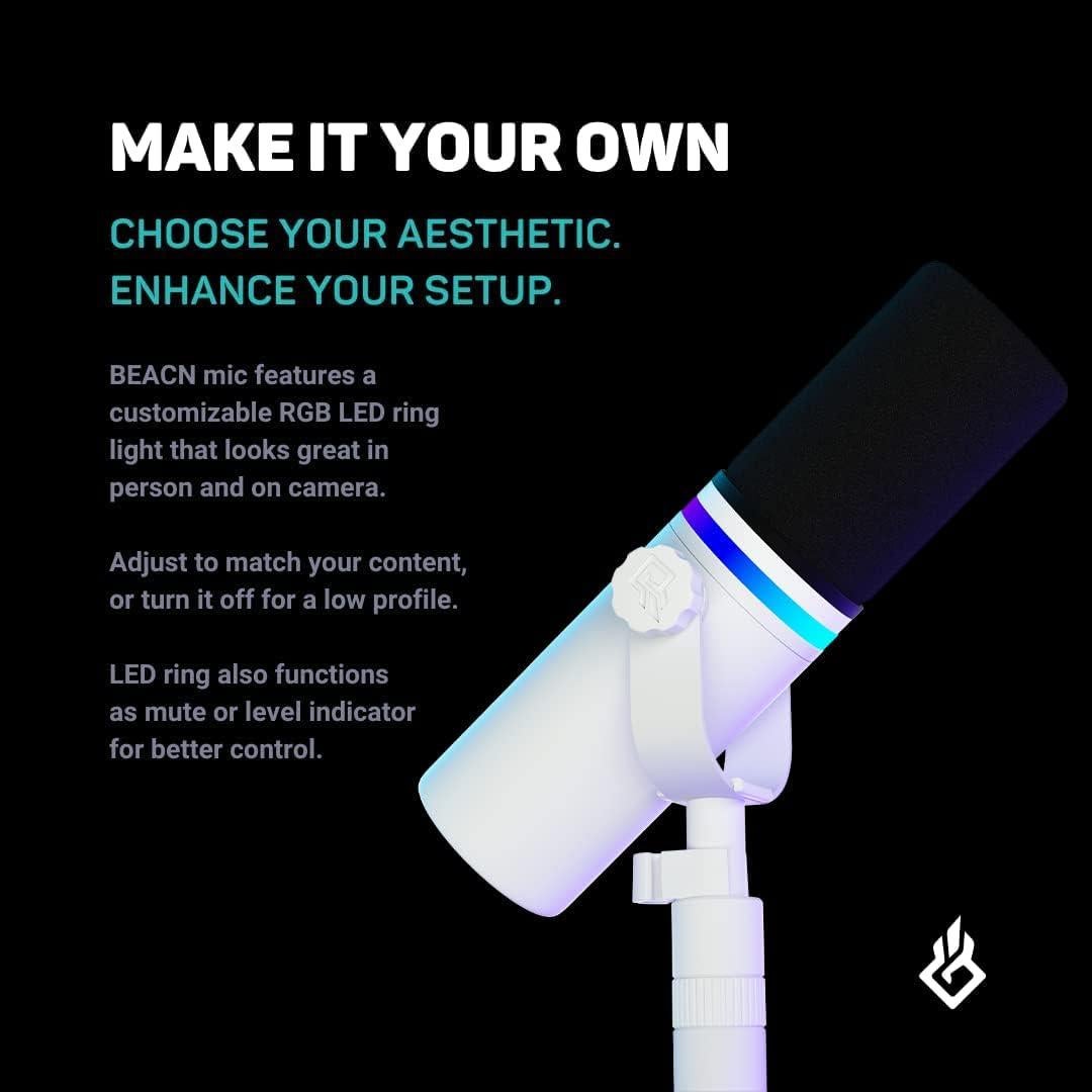 Micrófono Dinámico USB BEACN Light para PC con Soporte Ajustable