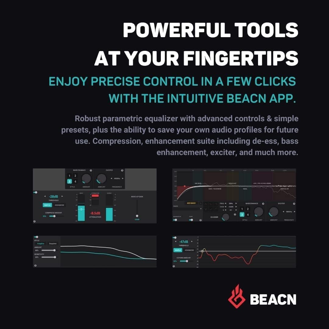 Micrófono Dinámico USB BEACN Light para PC con Soporte Ajustable