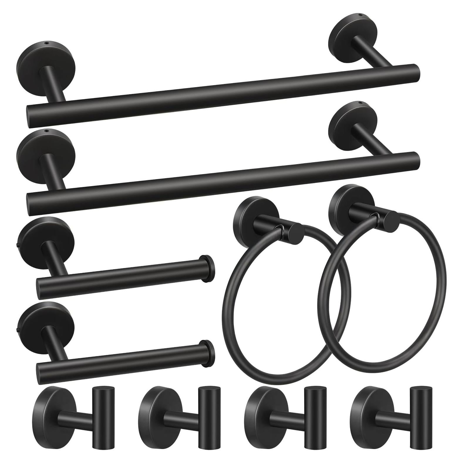 Juego de Accesorios de Baño RUBY.Q 10 Piezas Negro Mate