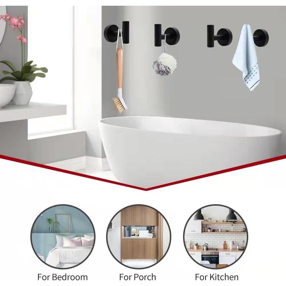 Juego de Accesorios de Baño RUBY.Q 10 Piezas Negro Mate