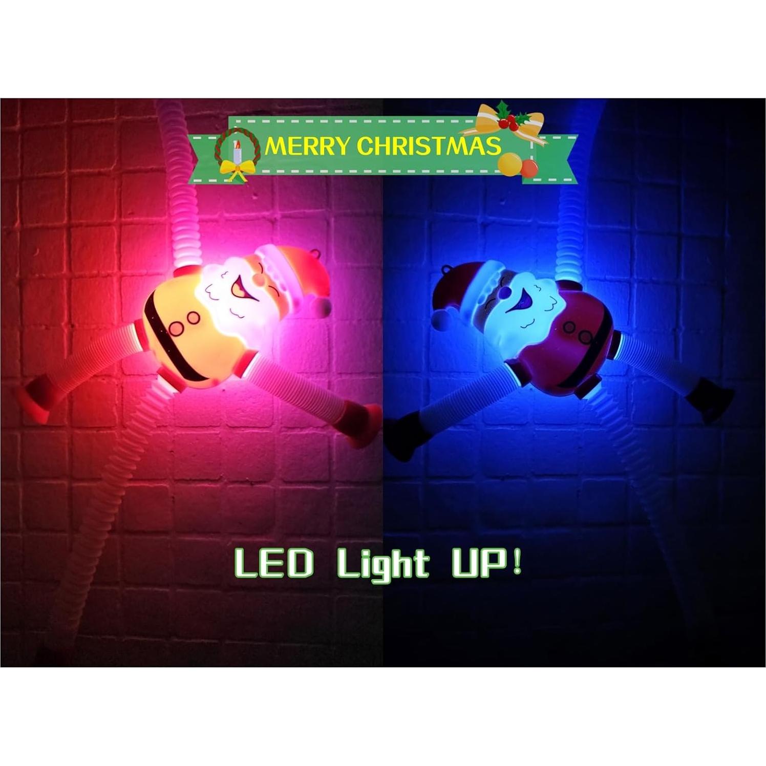 Tuberías Pop LED de Navidad AGRASIV 4 Pcs Juguetes Antiestrés