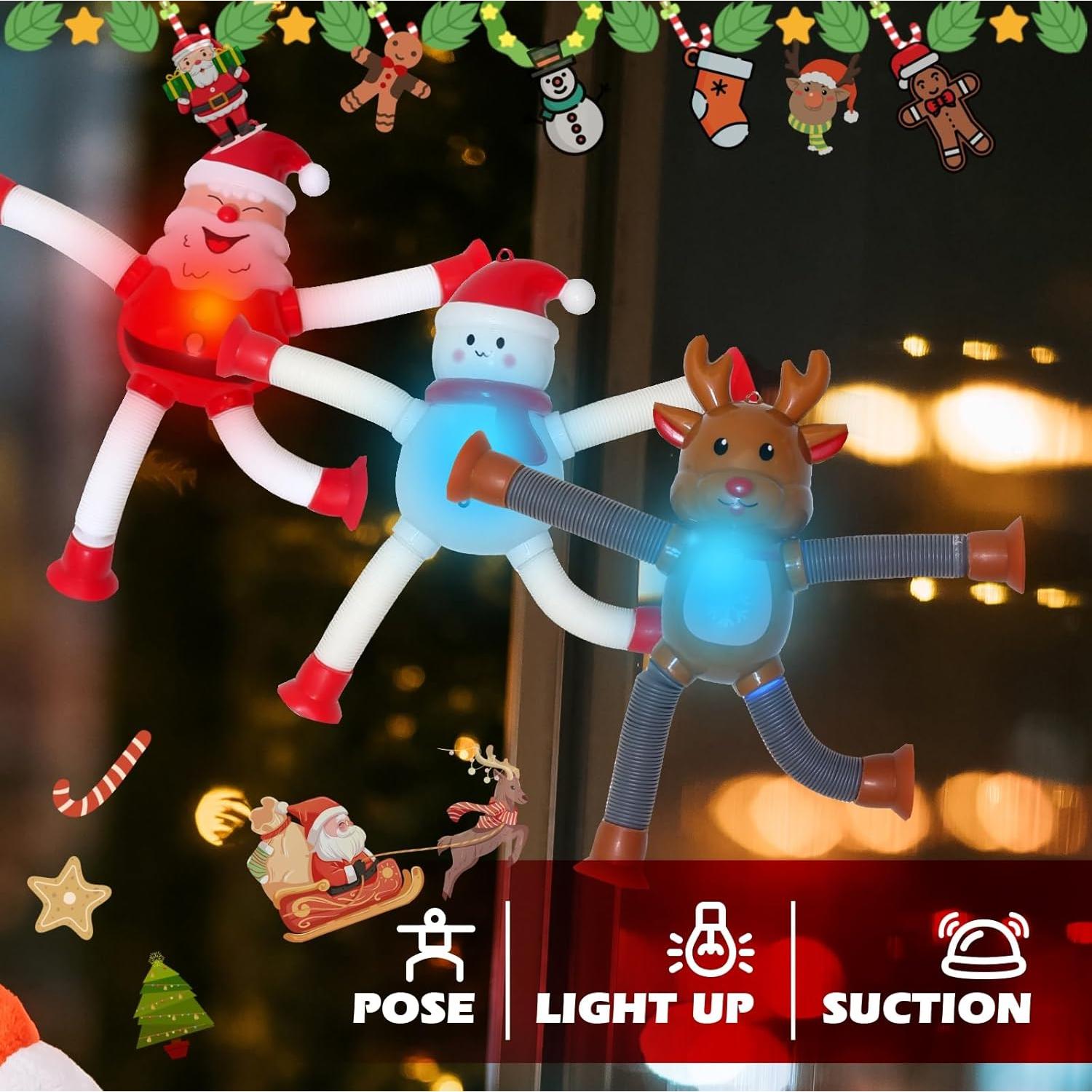 Tuberías Pop LED de Navidad AGRASIV 4 Pcs Juguetes Antiestrés