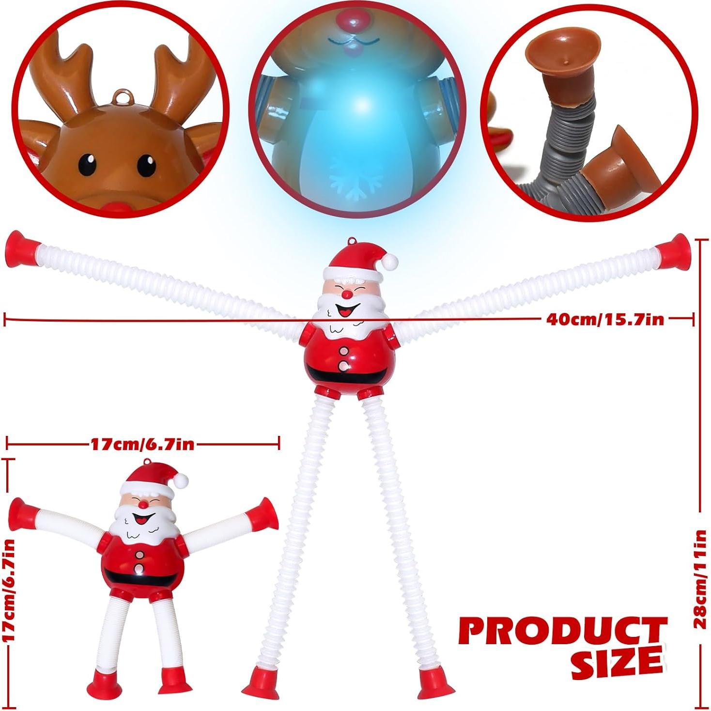 Tuberías Pop LED de Navidad AGRASIV 4 Pcs Juguetes Antiestrés