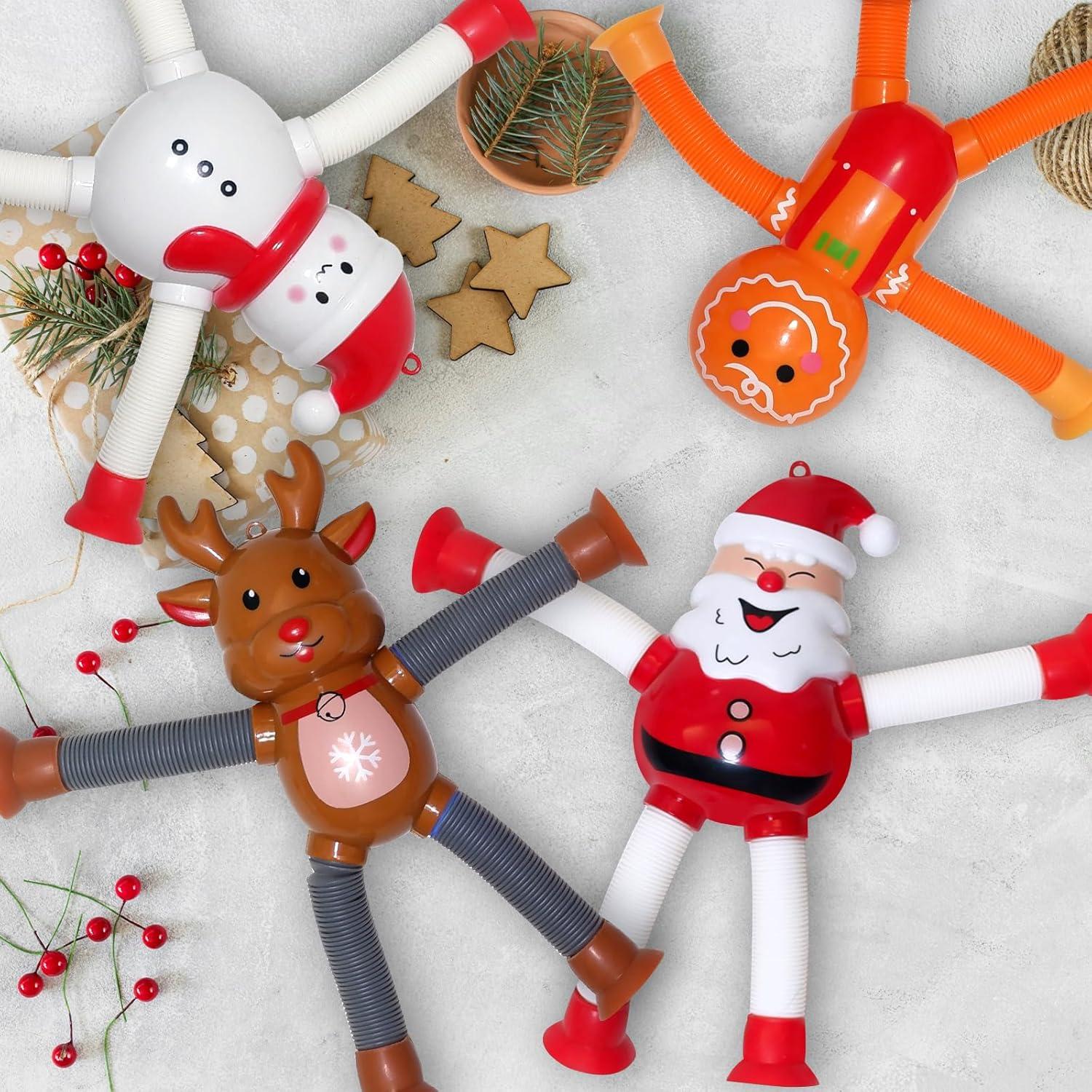 Tuberías Pop LED de Navidad AGRASIV 4 Pcs Juguetes Antiestrés