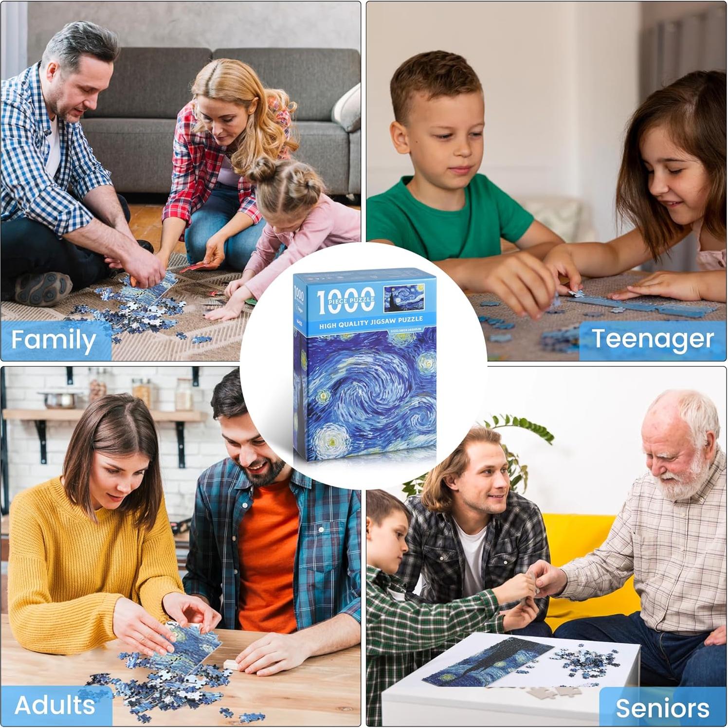 Rompecabezas 1000 Piezas YOGEON Noche Estrellada Van Gogh 70x50cm