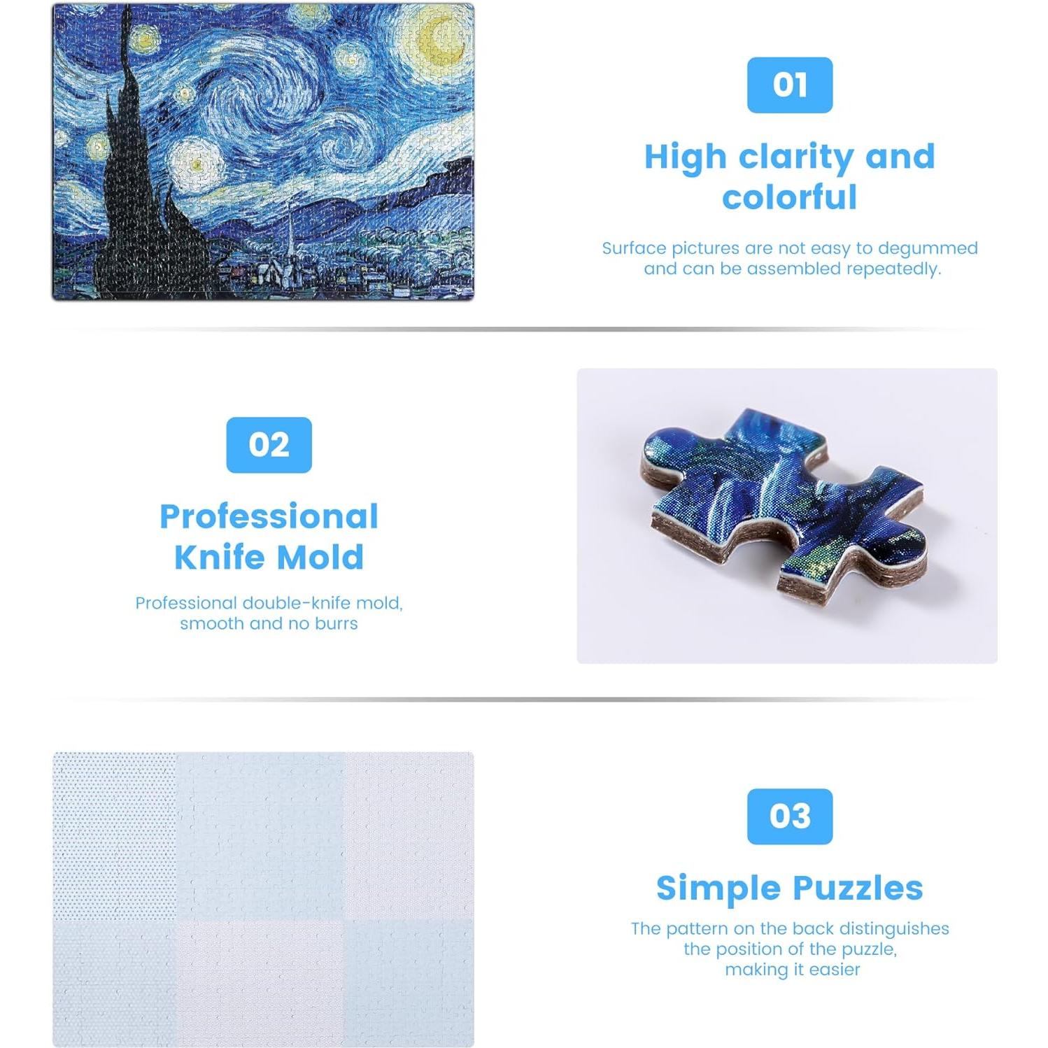 Rompecabezas 1000 Piezas YOGEON Noche Estrellada Van Gogh 70x50cm