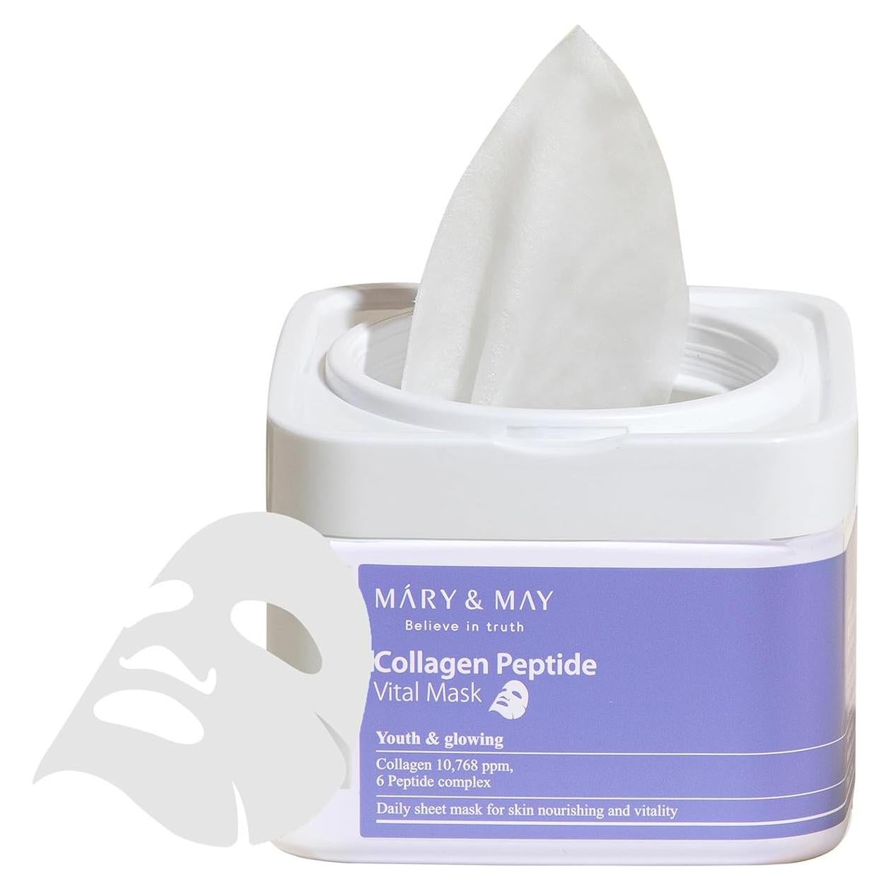 Máscara Vital de Péptidos de Colágeno Mary&May - 30 Hojas