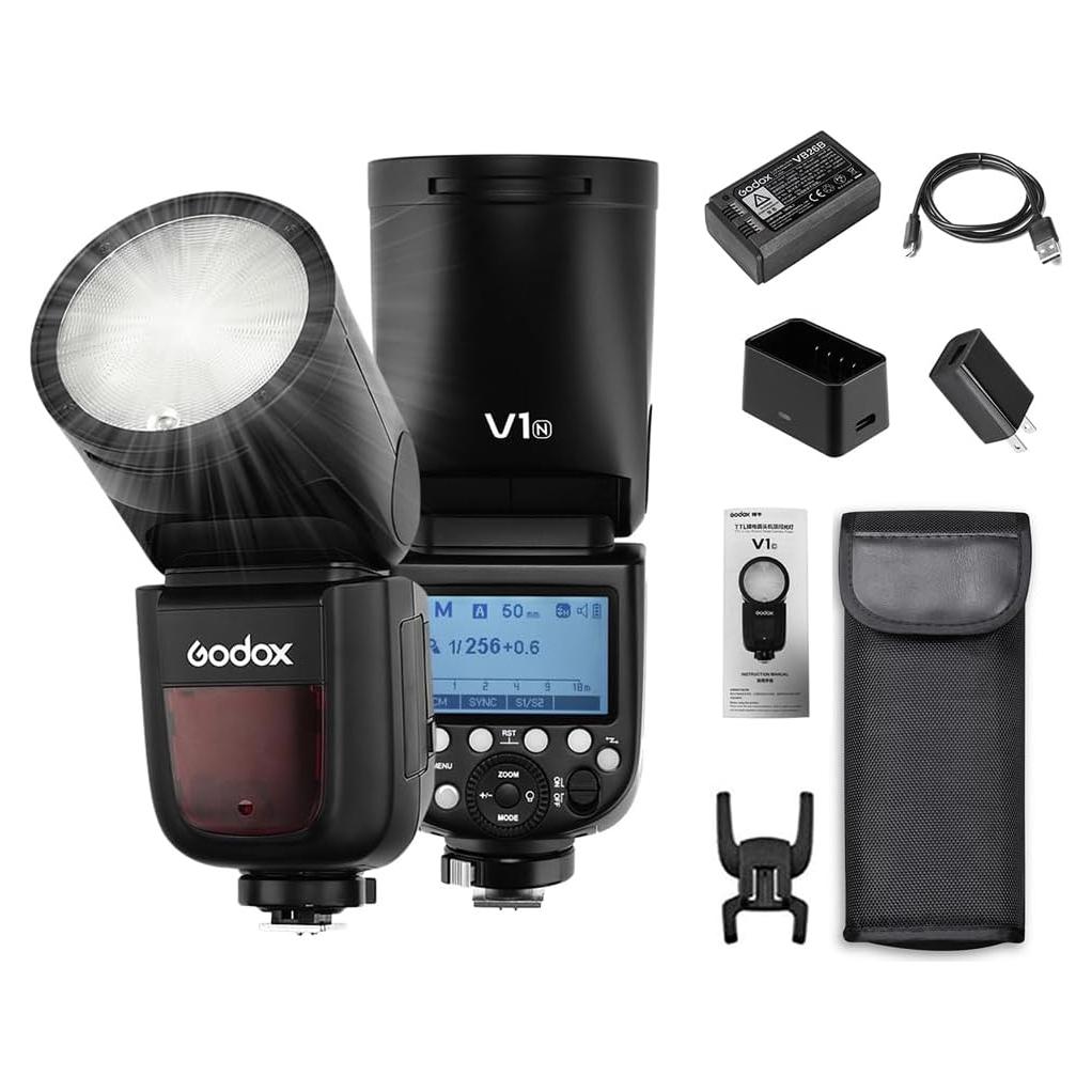 Flash Profesional Godox V1N para Cámara Nikon Inalámbrico 2.4G
