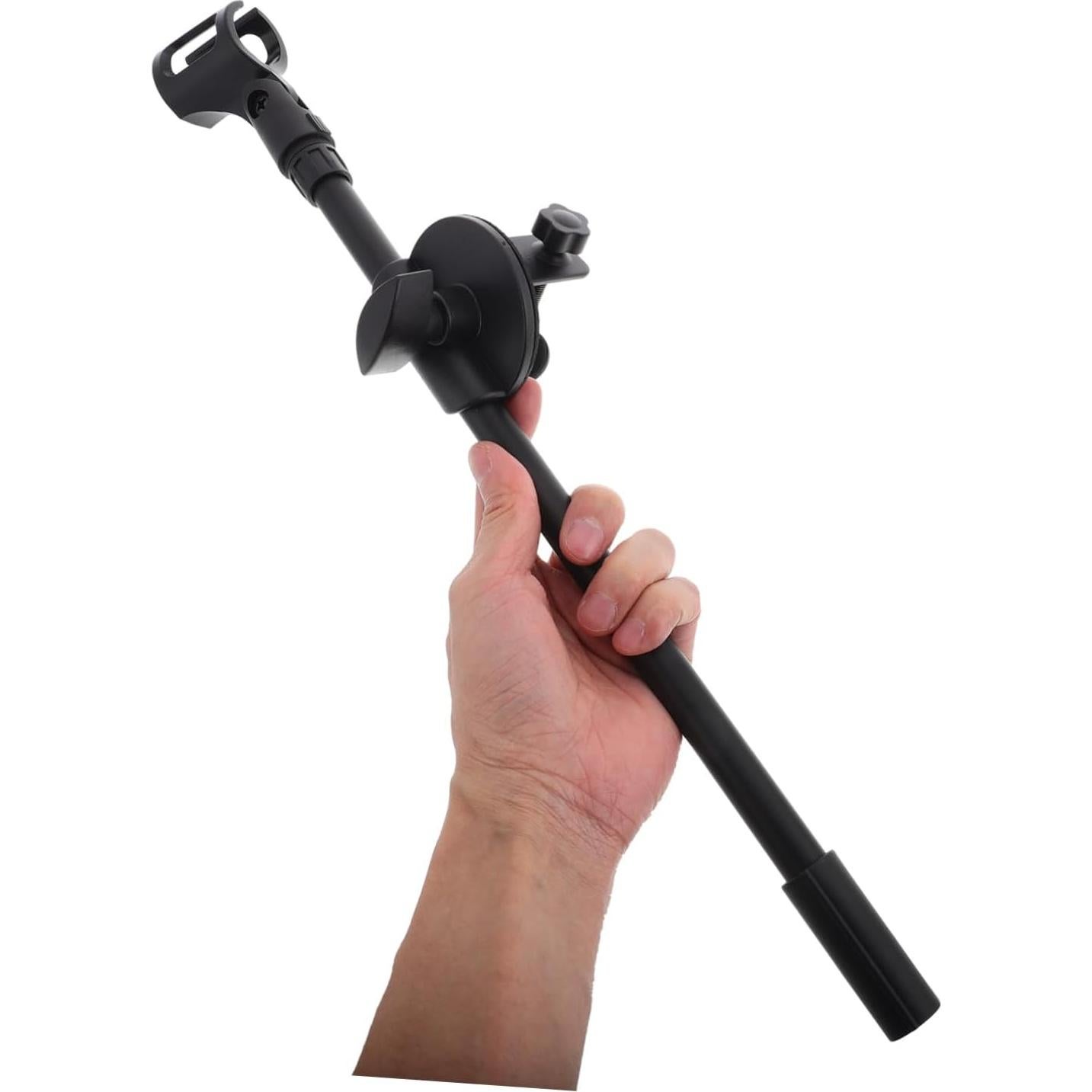 Garneck Adjustable Floor Mic Stand Retractable Microphone Clip Holder for Recording Live Streaming Lightweight and Durable