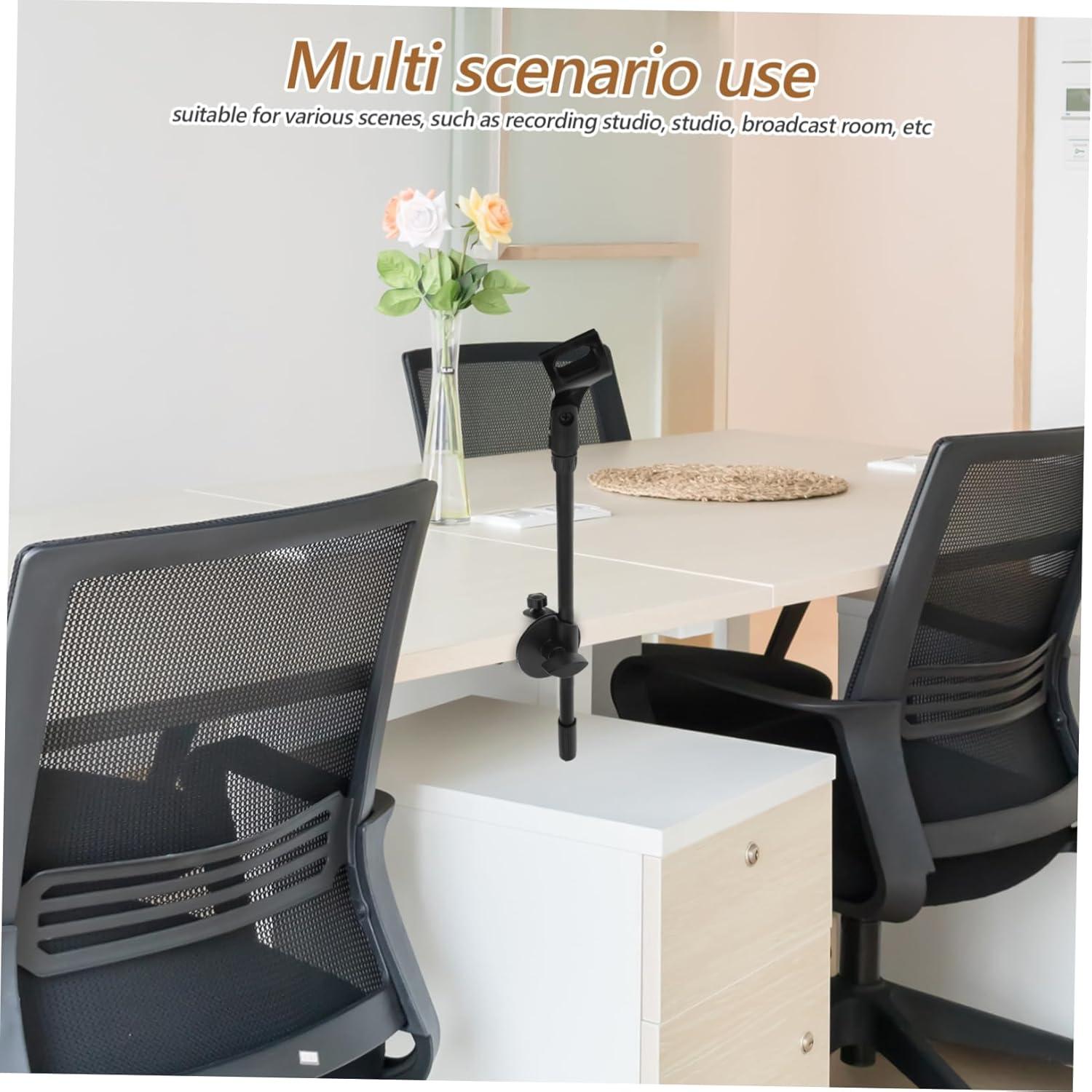 Garneck Adjustable Floor Mic Stand Retractable Microphone Clip Holder for Recording Live Streaming Lightweight and Durable