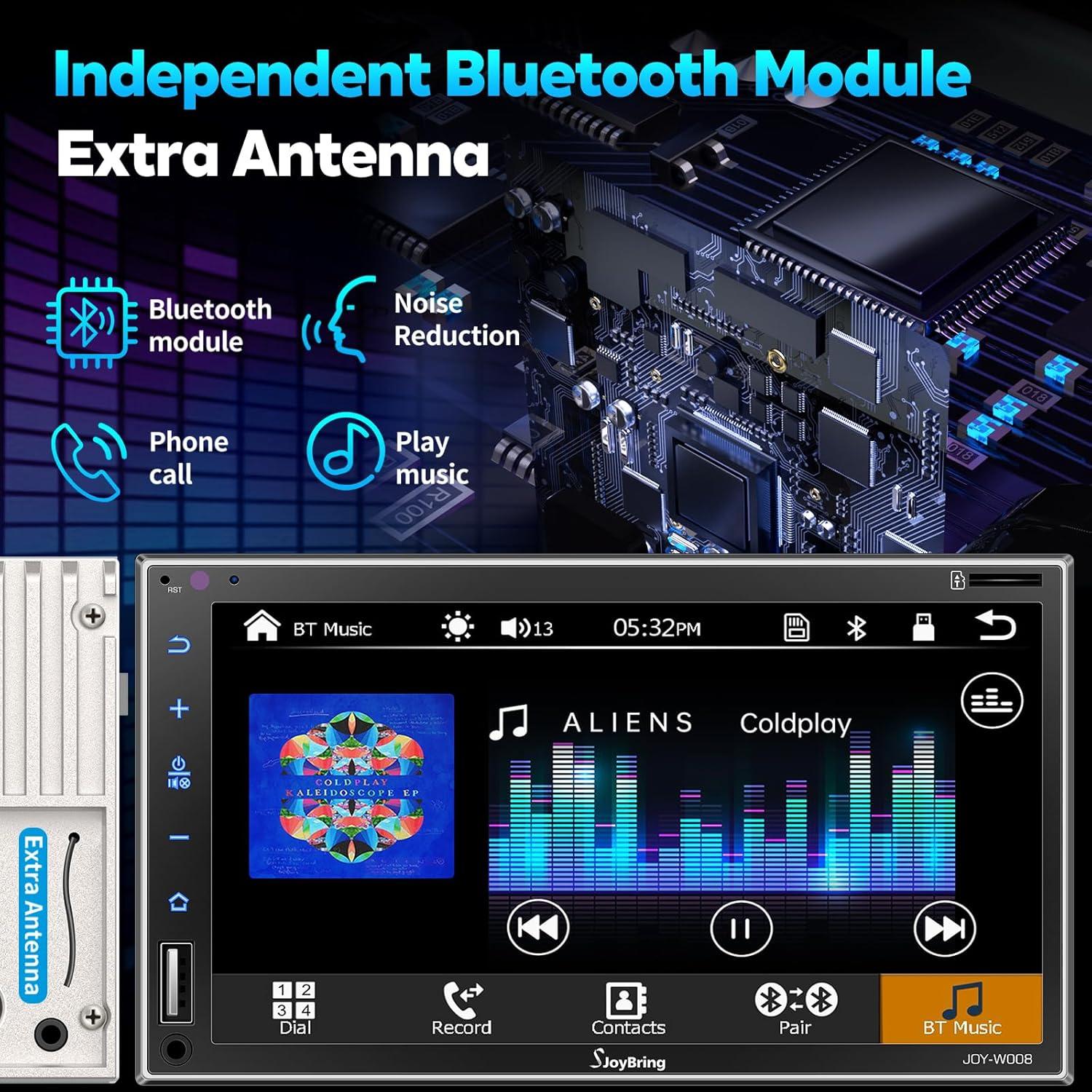 Estéreo de Coche SJoyBring Doble Din 7" Carplay Inalámbrico