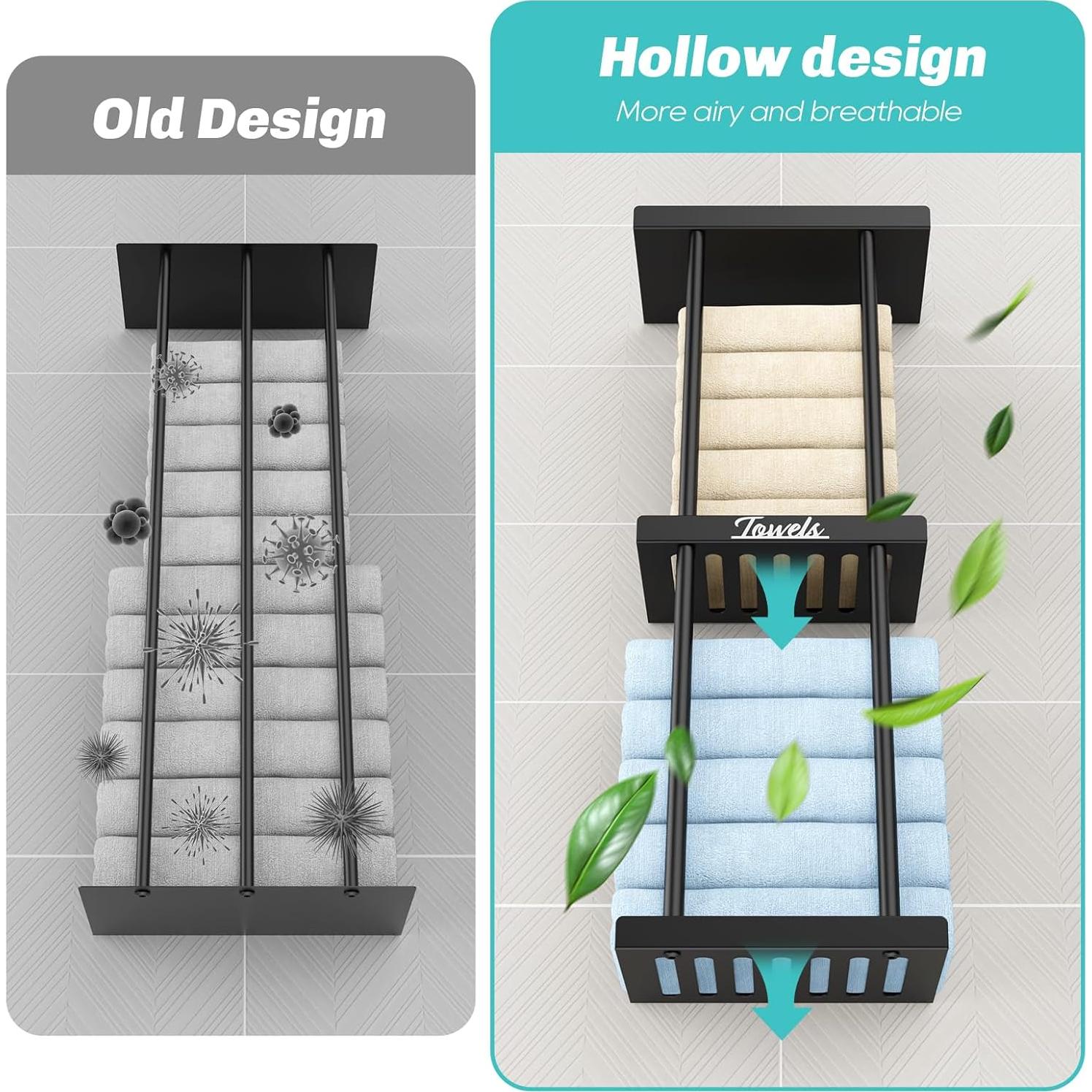 Soporte para Toallas Closefriend Negro 26x16 cm Montado en Pared