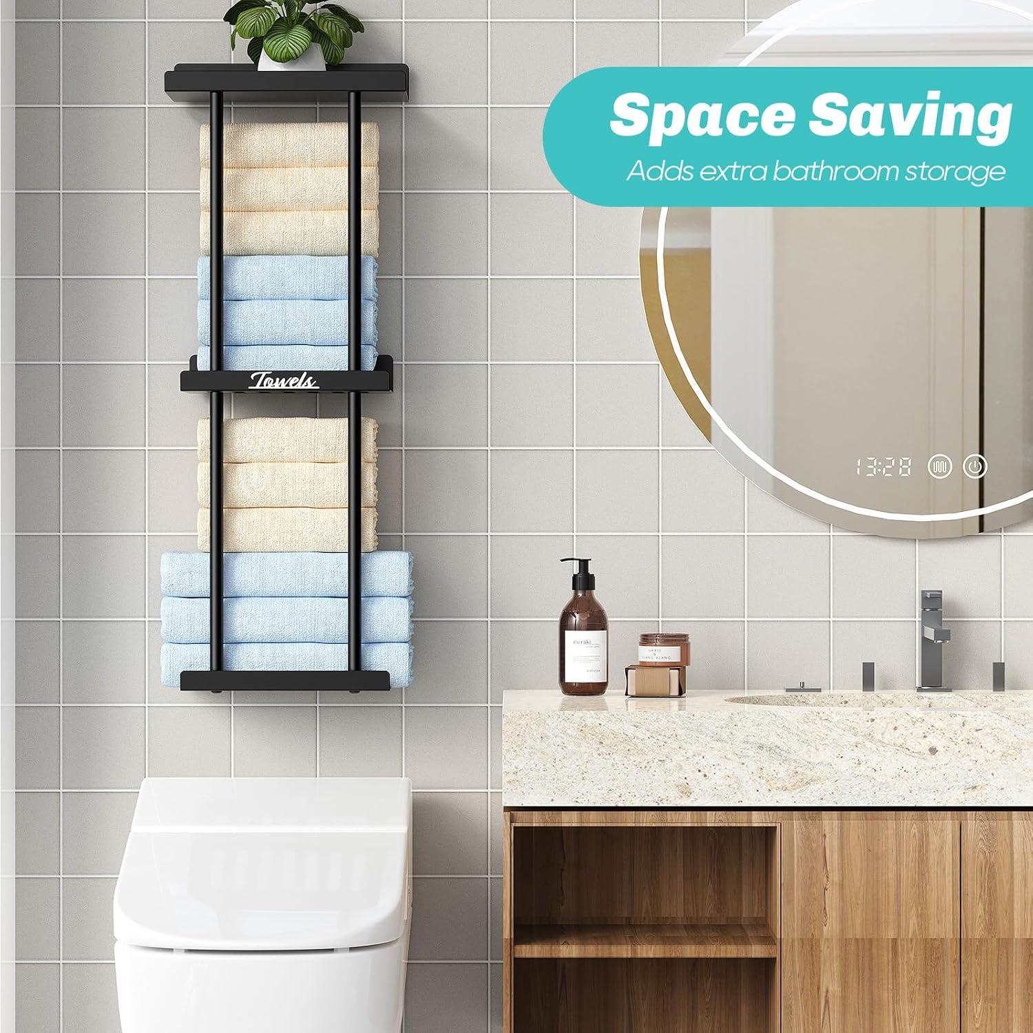 Soporte para Toallas Closefriend Negro 26x16 cm Montado en Pared